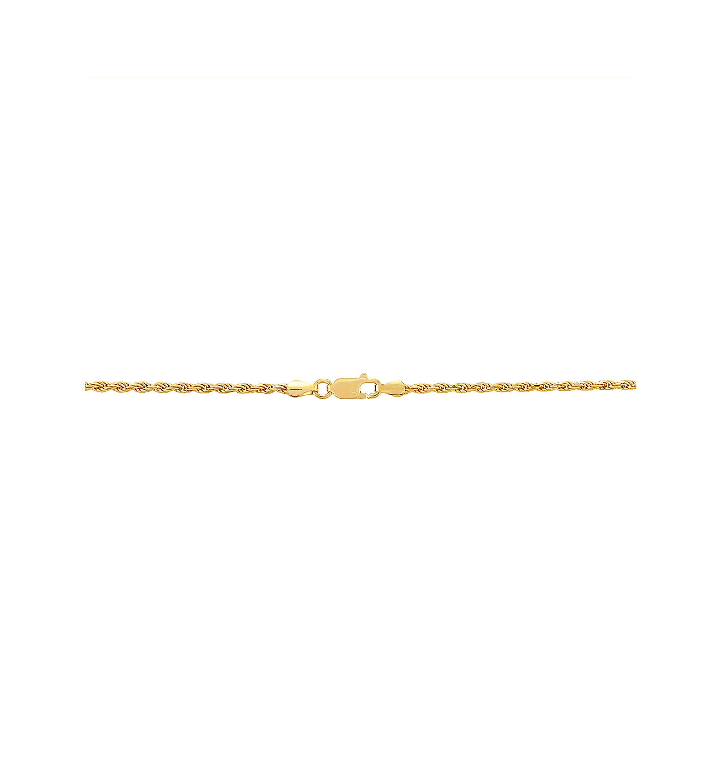 2.2 Millimeter Solid Rope Chain Necklace in Gold Over Sterling Silver