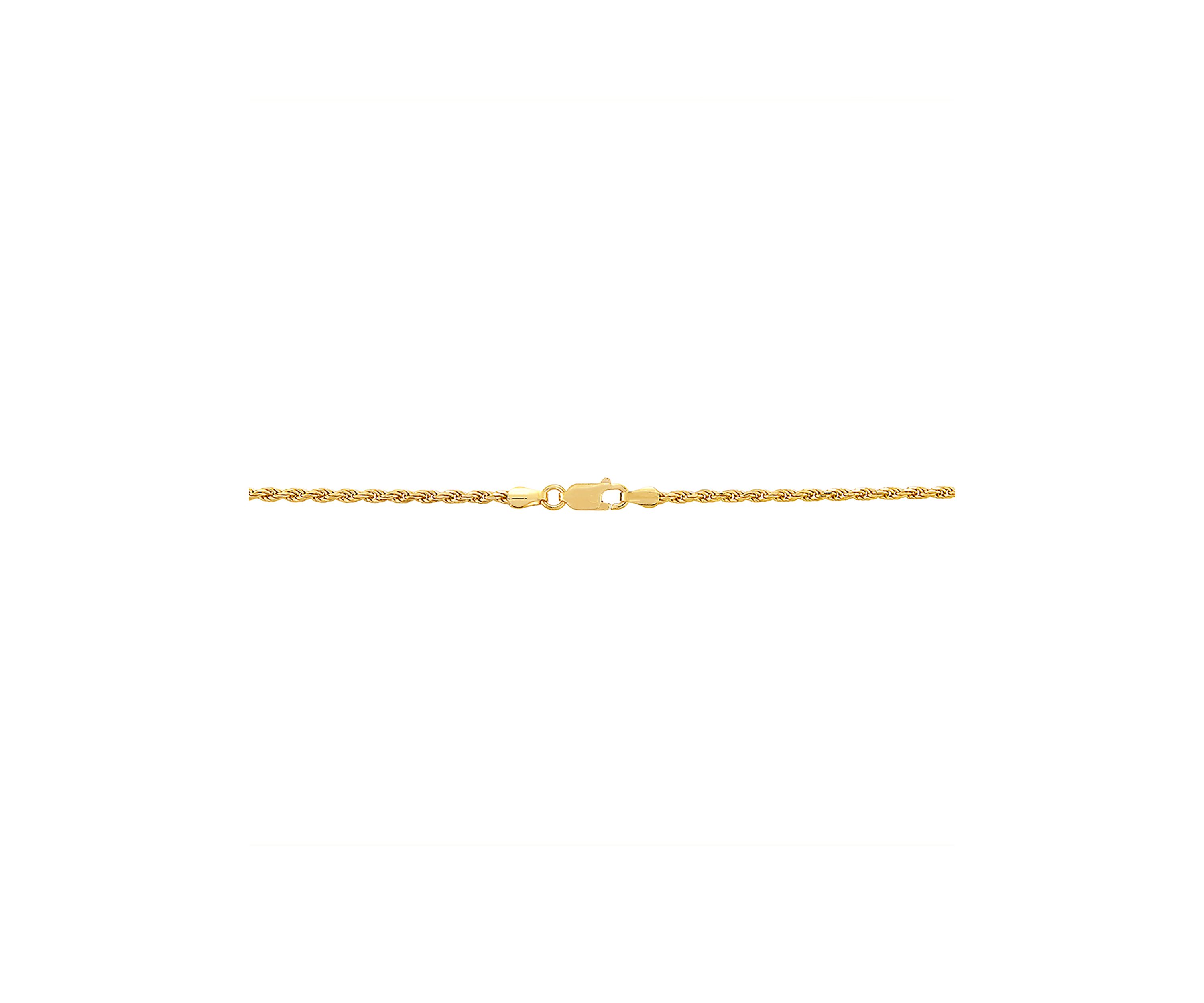 2.2 Millimeter Solid Rope Chain Necklace in Gold Over Sterling Silver