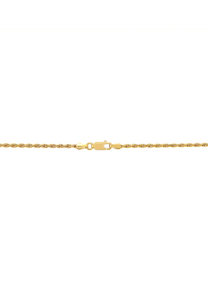 2.2 Millimeter Solid Rope Chain Necklace in Gold Over Sterling Silver