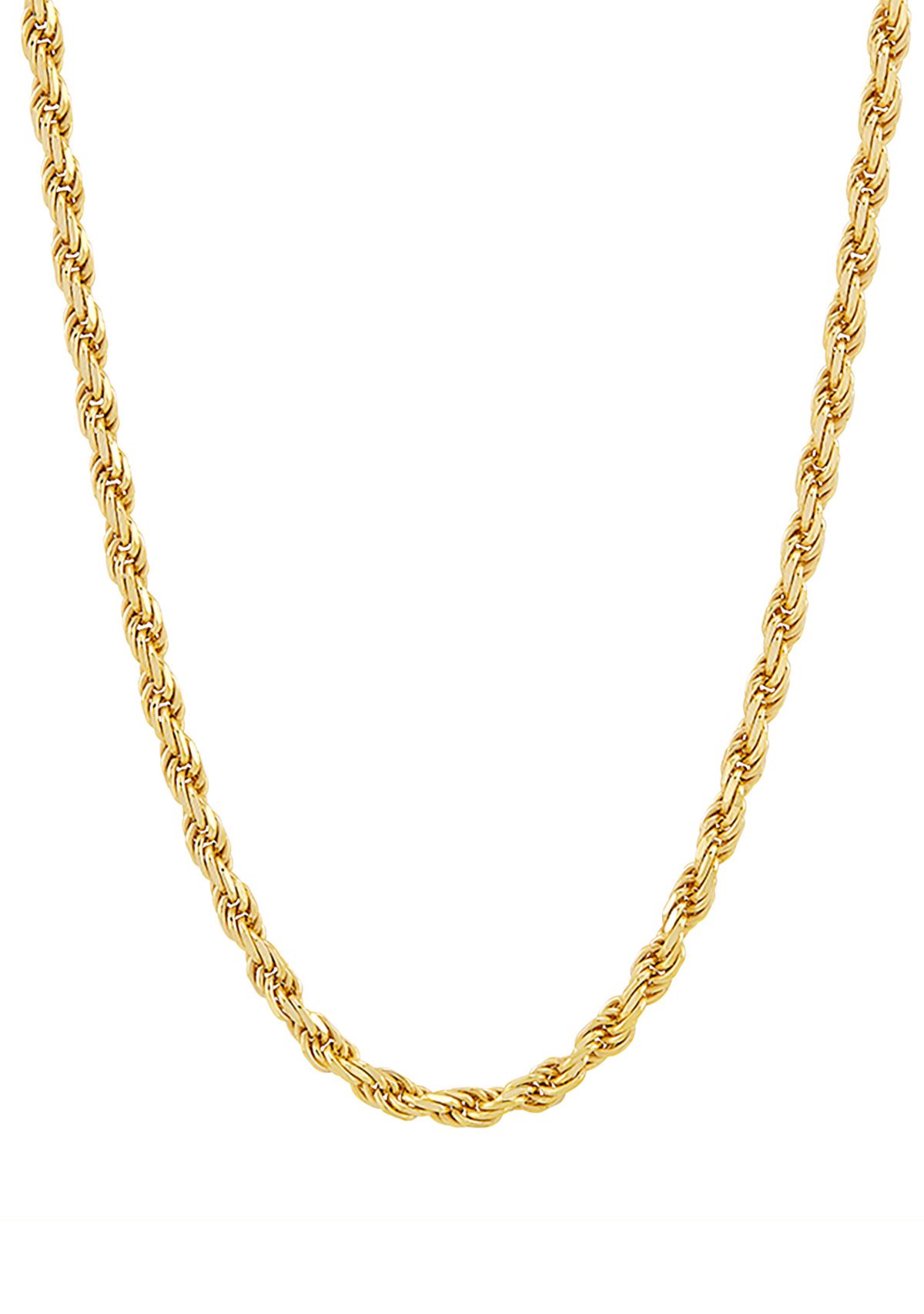 2.7 Millimeter Solid Rope Chain Necklace in Gold over Sterling Silver