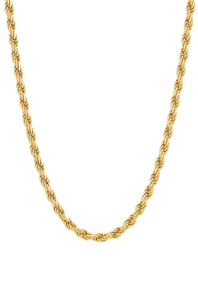 2.7 Millimeter Solid Rope Chain Necklace in Gold over Sterling Silver