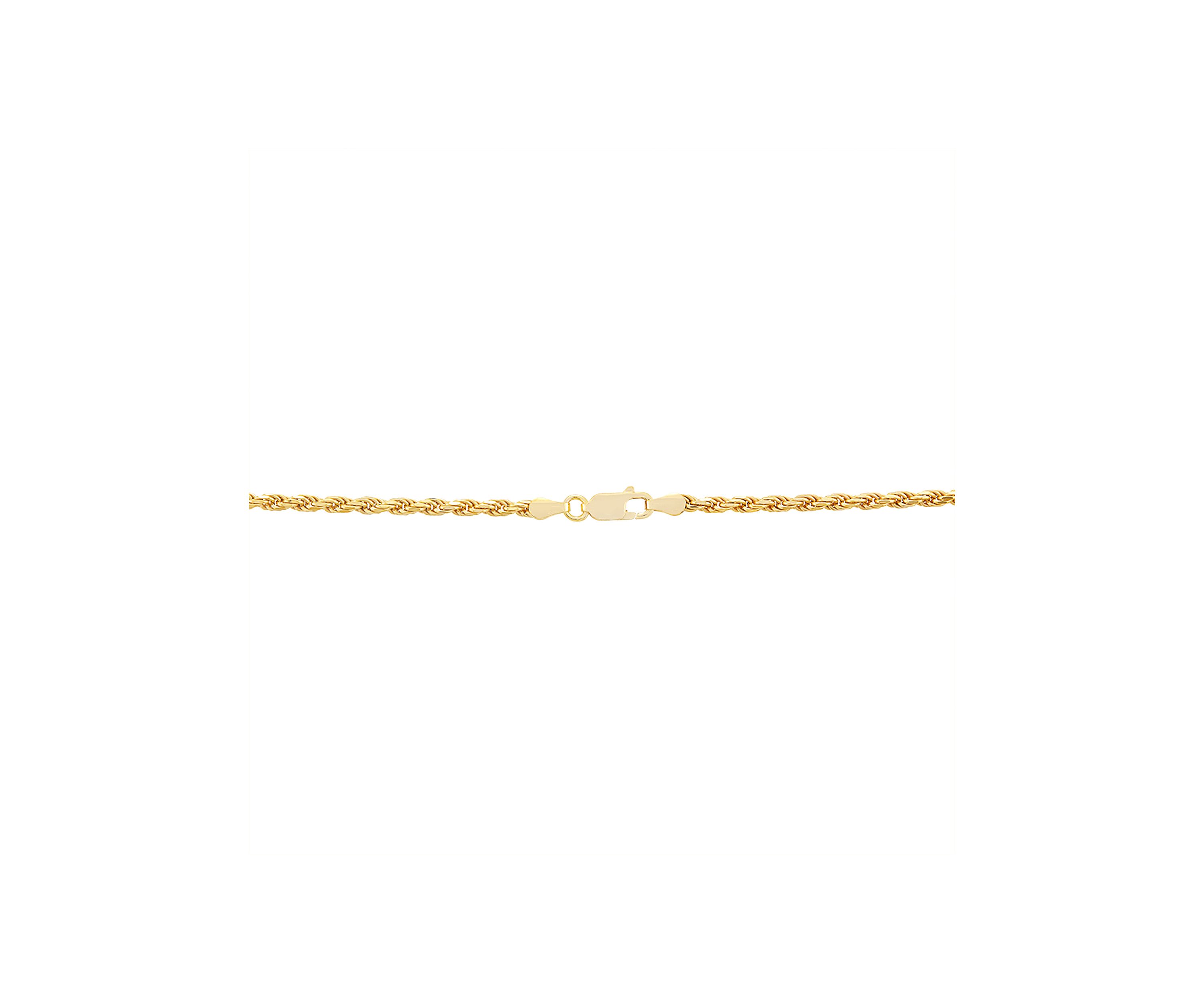 2.7 Millimeter Solid Rope Chain Necklace in Gold over Sterling Silver