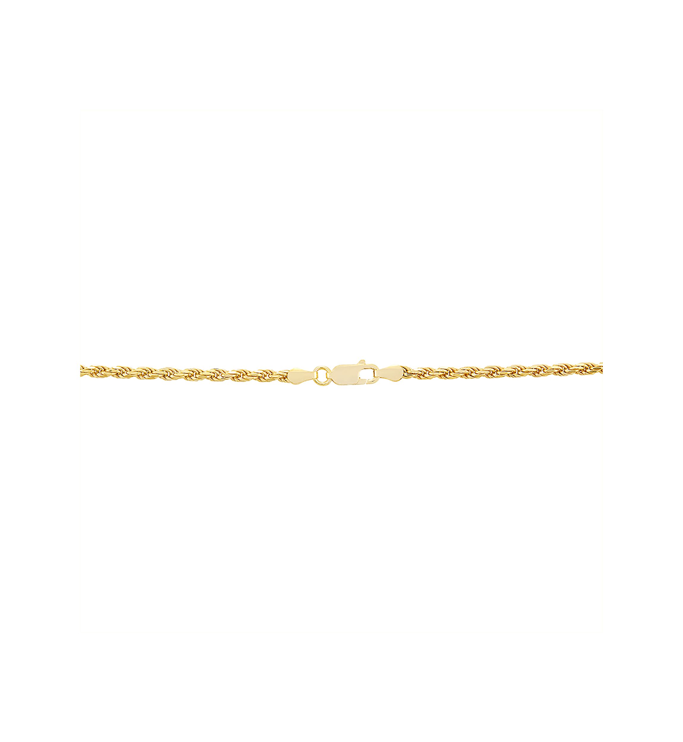 2.7 Millimeter Solid Rope Chain Necklace in Gold Over Sterling Silver