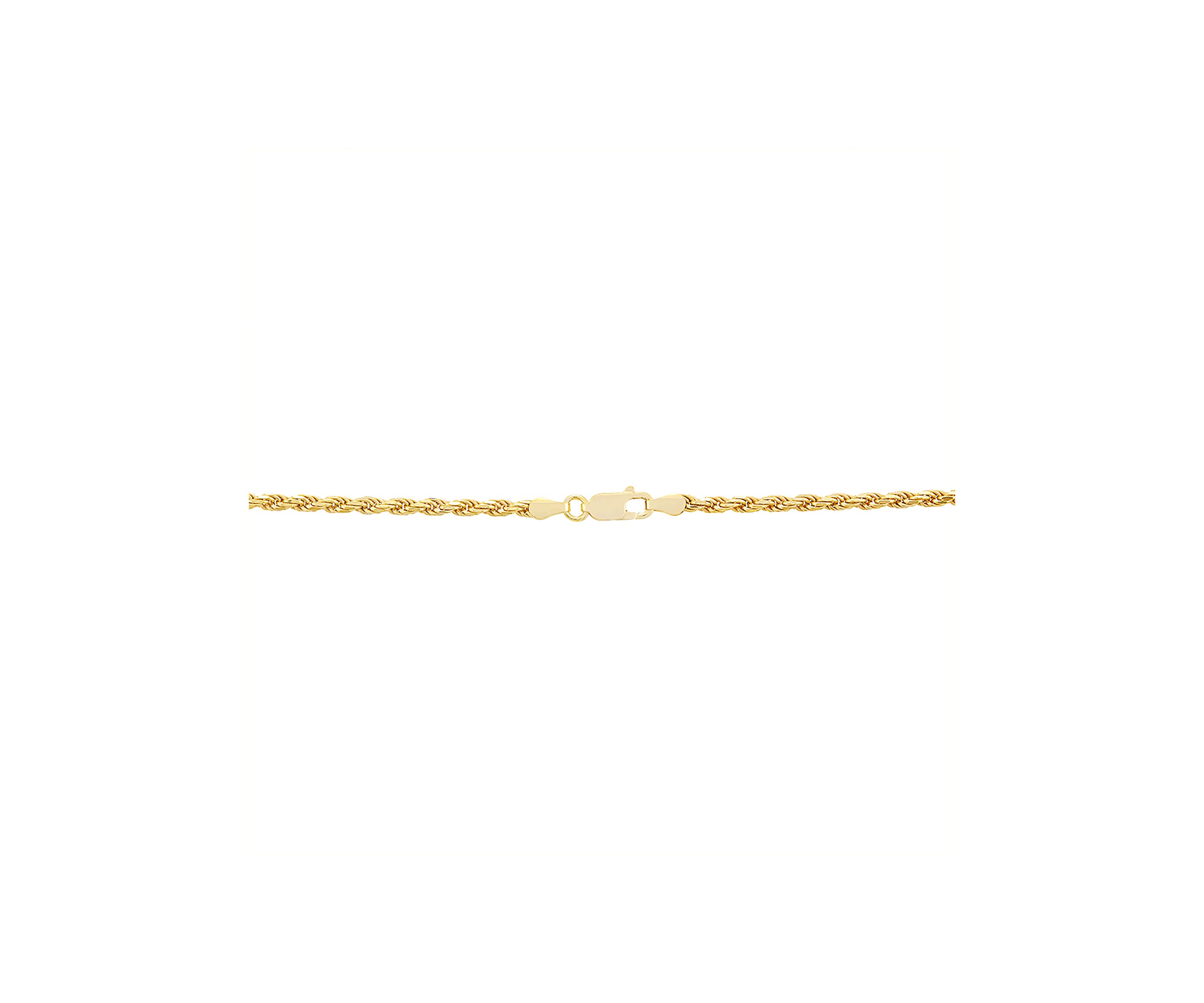 2.7 Millimeter Solid Rope Chain Necklace in Gold Over Sterling Silver