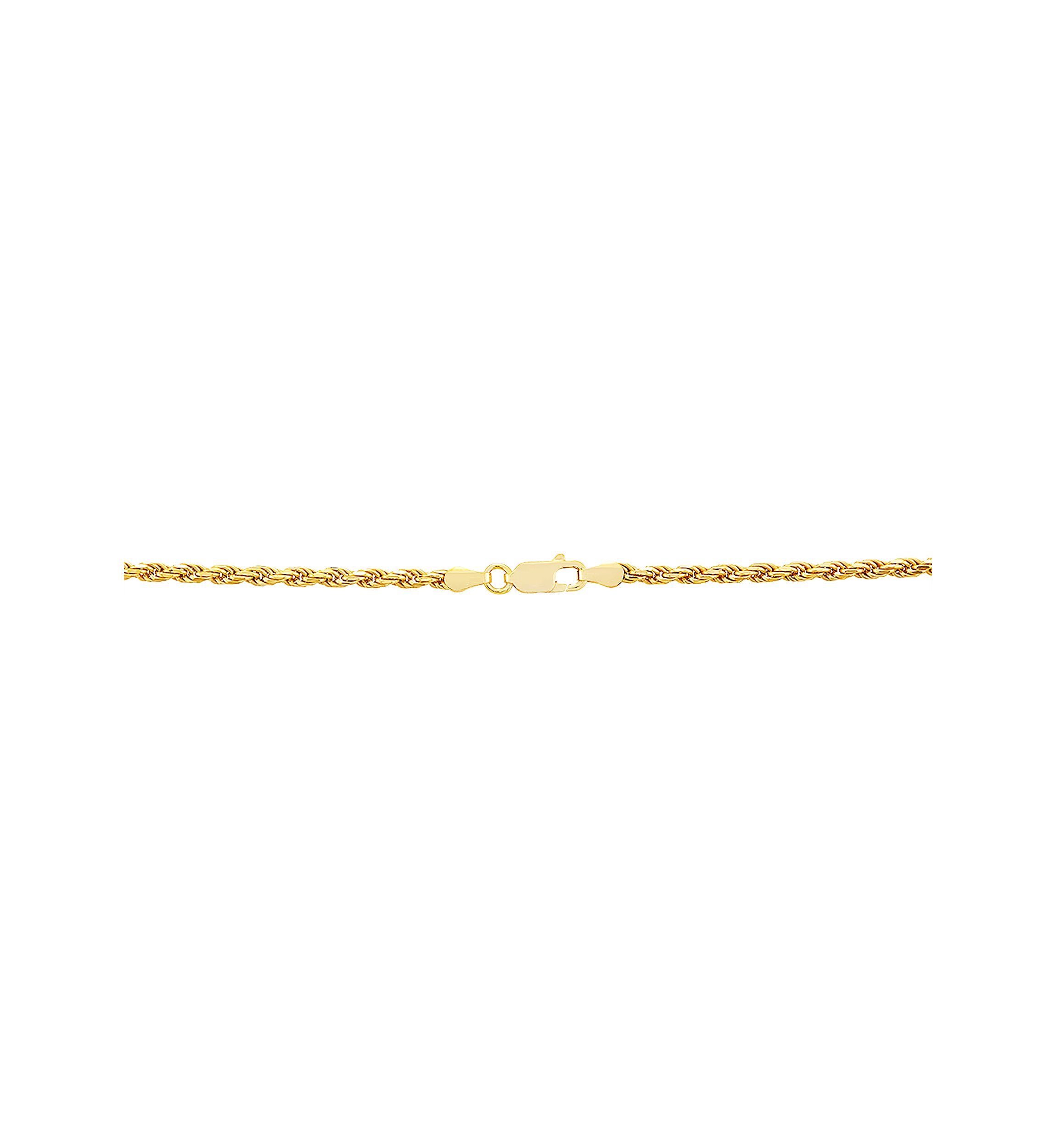 2.7 Millimeter Solid Rope Chain Necklace in Gold Over Sterling Silver