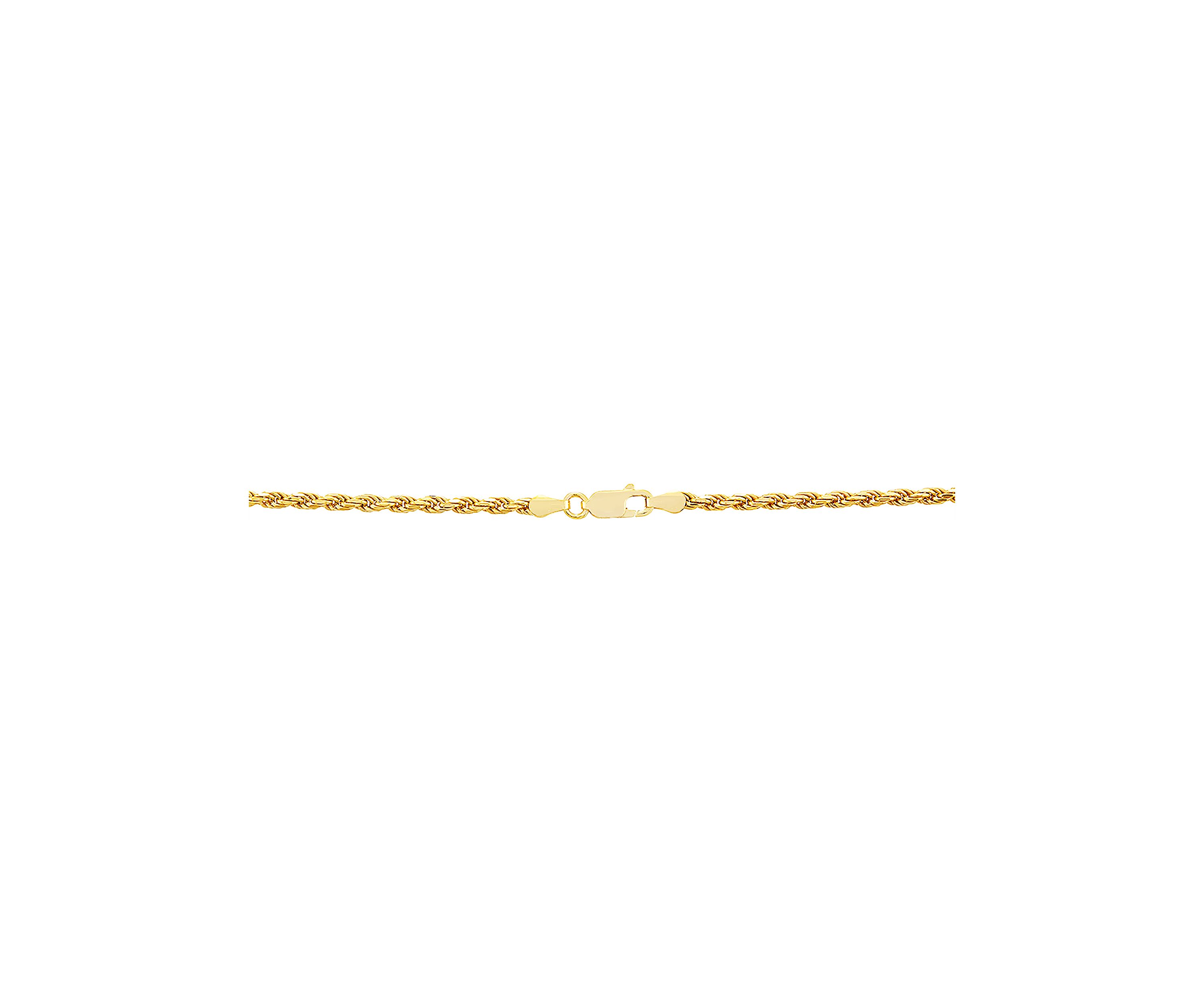 2.7 Millimeter Solid Rope Chain Necklace in Gold Over Sterling Silver
