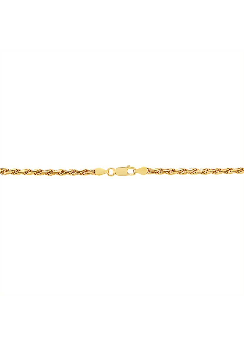3.2 Millimeter Solid Rope Chain Necklace in Gold Over Sterling Silver