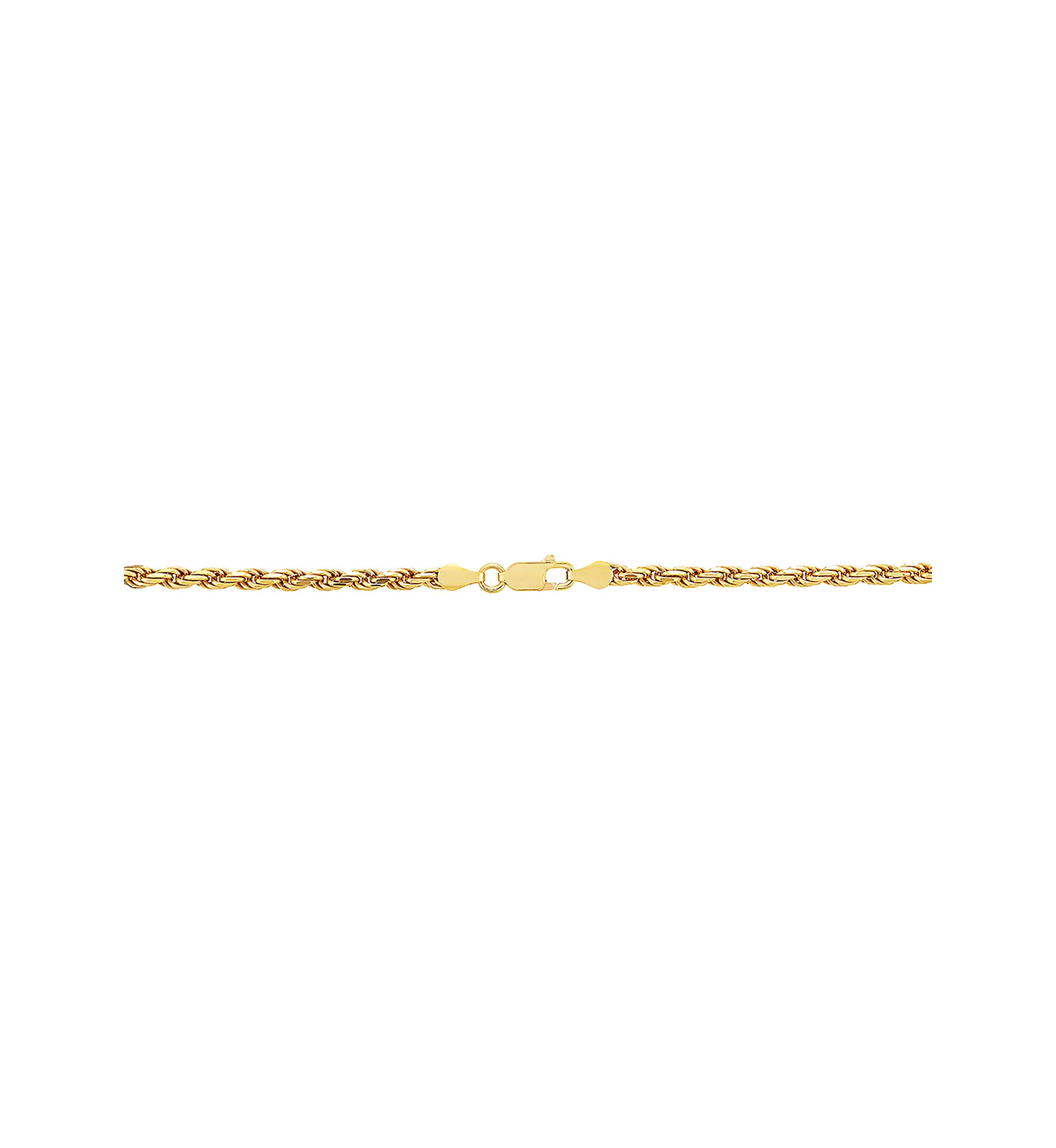 3.2 Millimeter Solid Rope Chain Necklace in Gold Over Sterling Silver