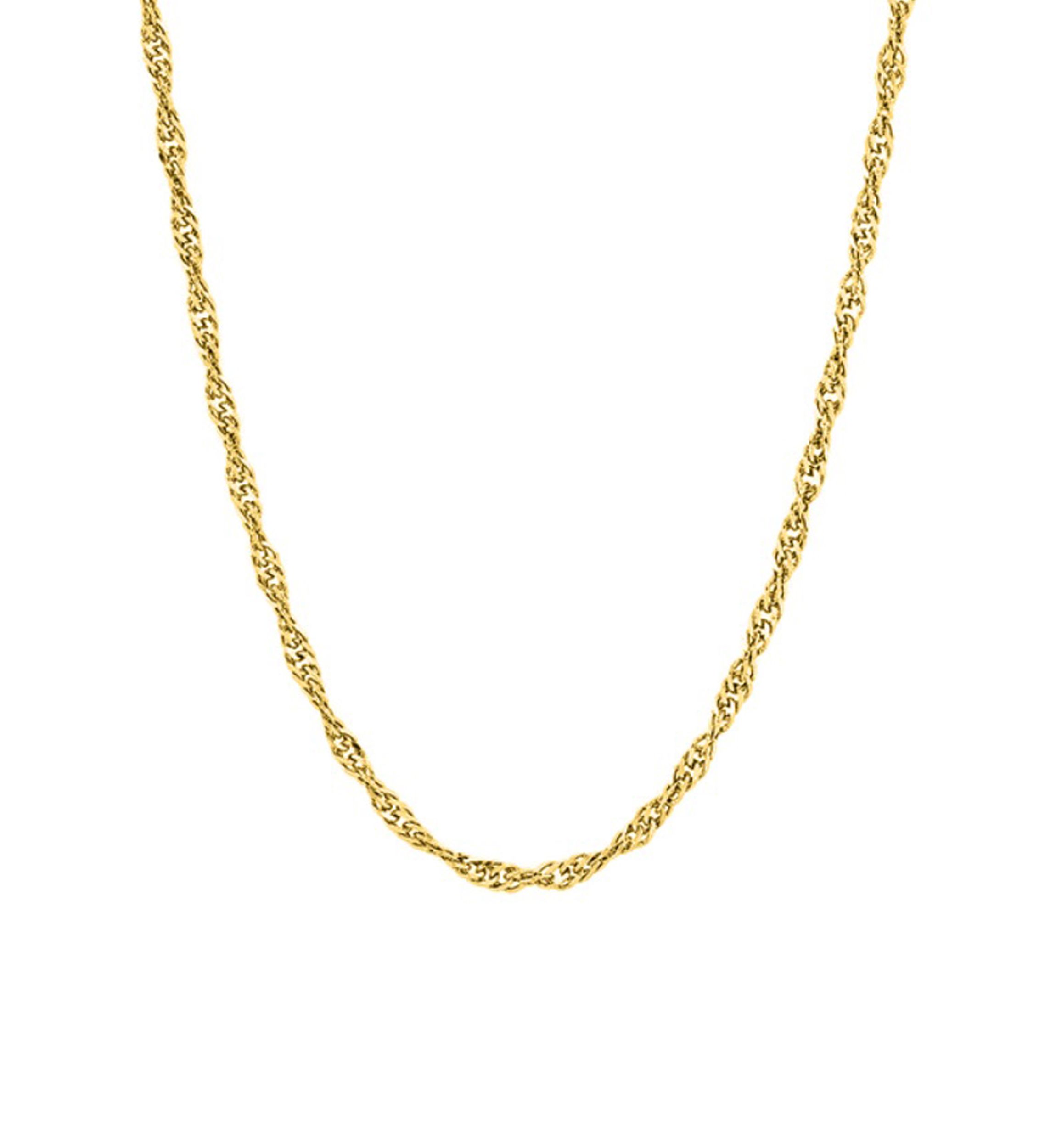 2.9 Millimeter Solid Singapore Chain Necklace in Gold over Sterling Silver