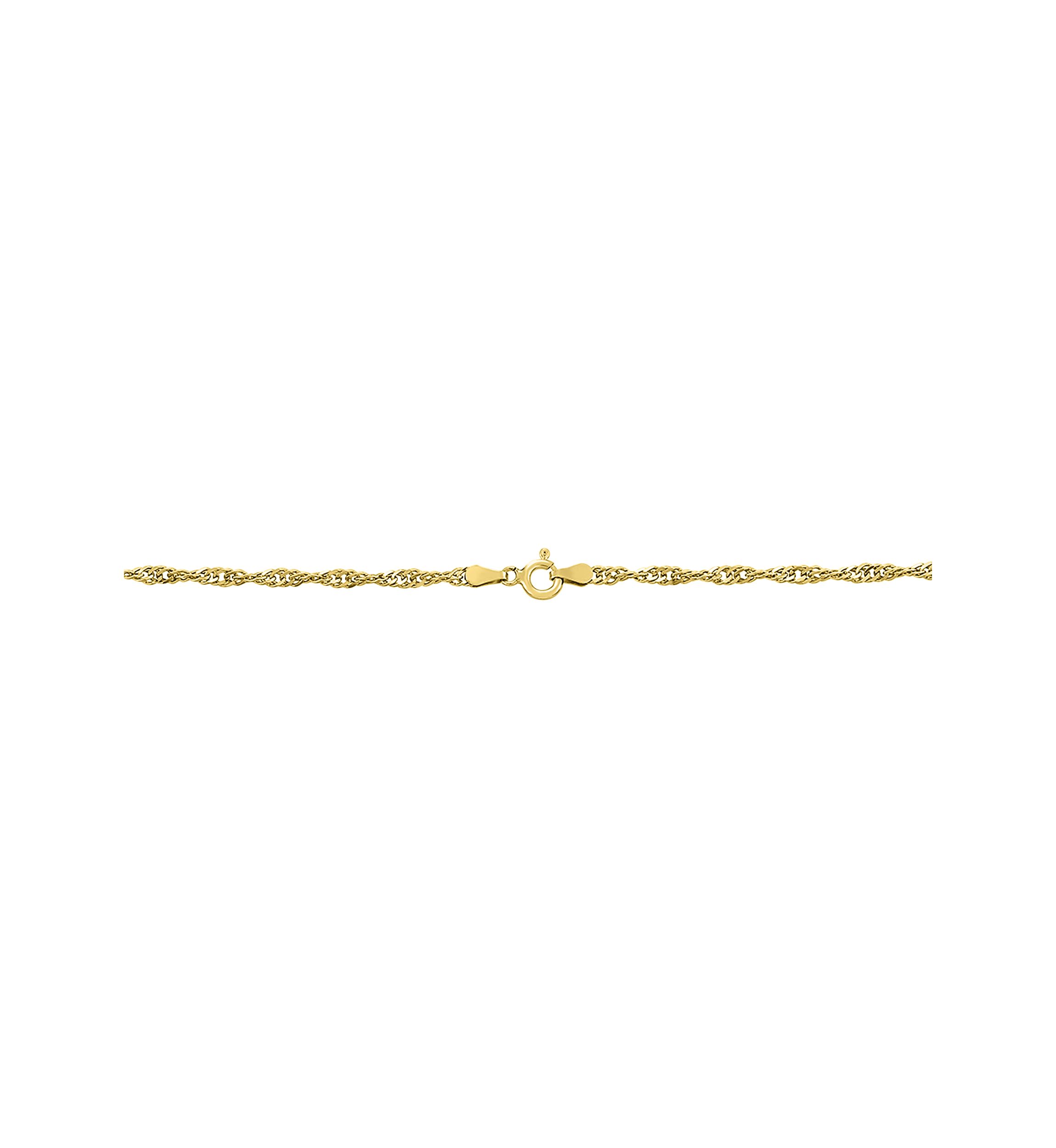 2.9 Millimeter Solid Singapore Chain Necklace in Gold over Sterling Silver