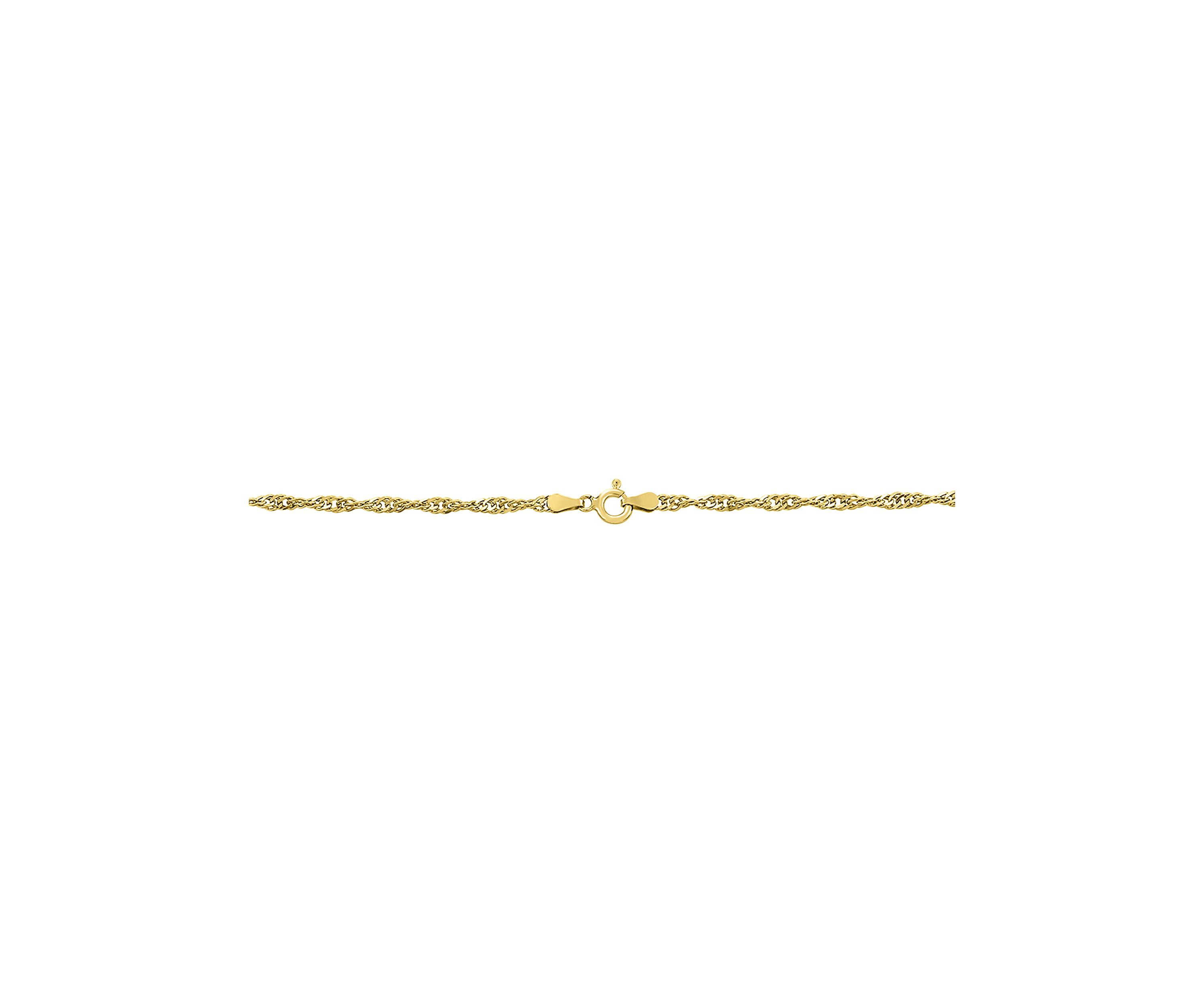 2.9 Millimeter Solid Singapore Chain Necklace in Gold over Sterling Silver
