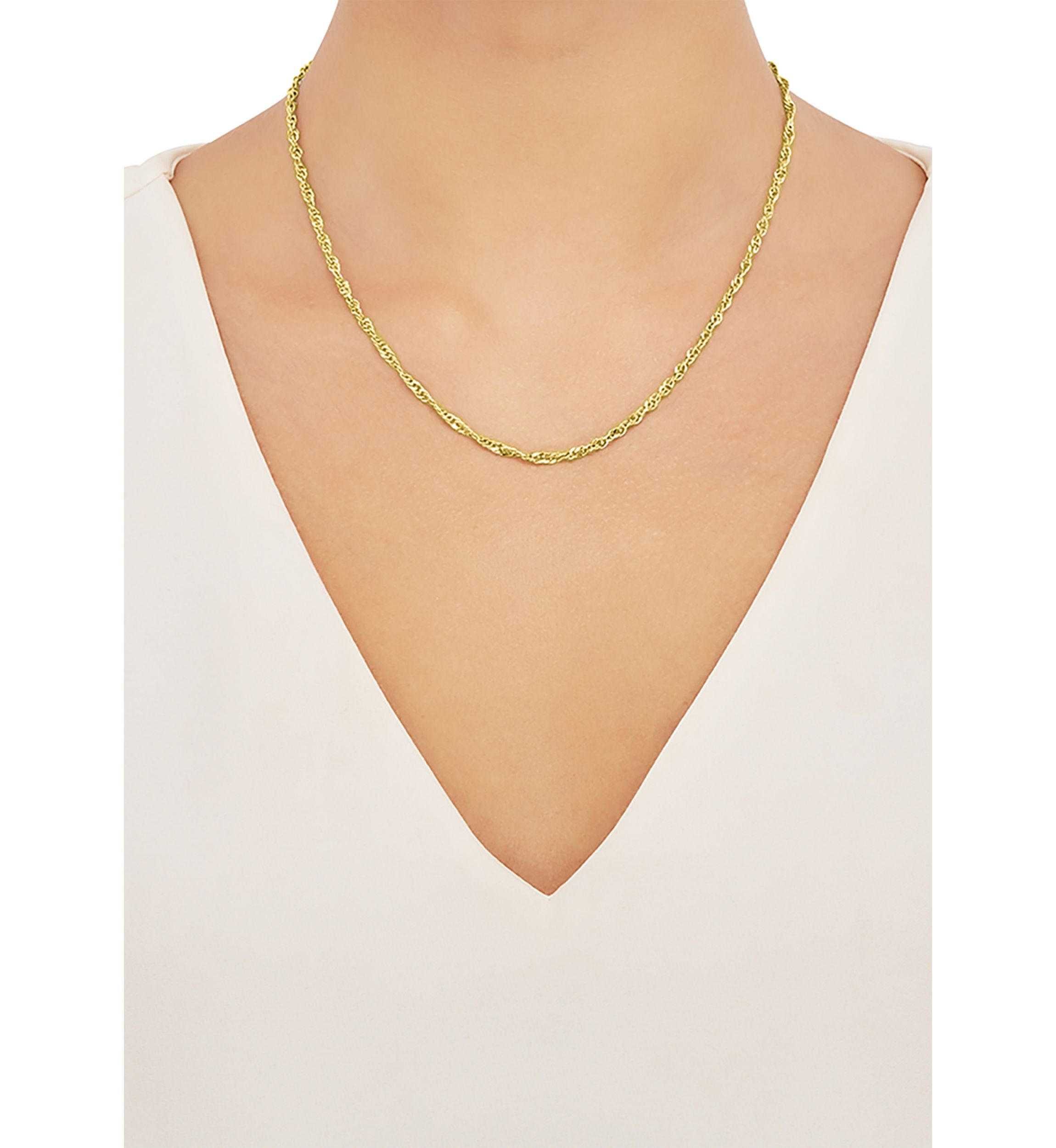 2.9 Millimeter Solid Singapore Chain Necklace in Gold over Sterling Silver