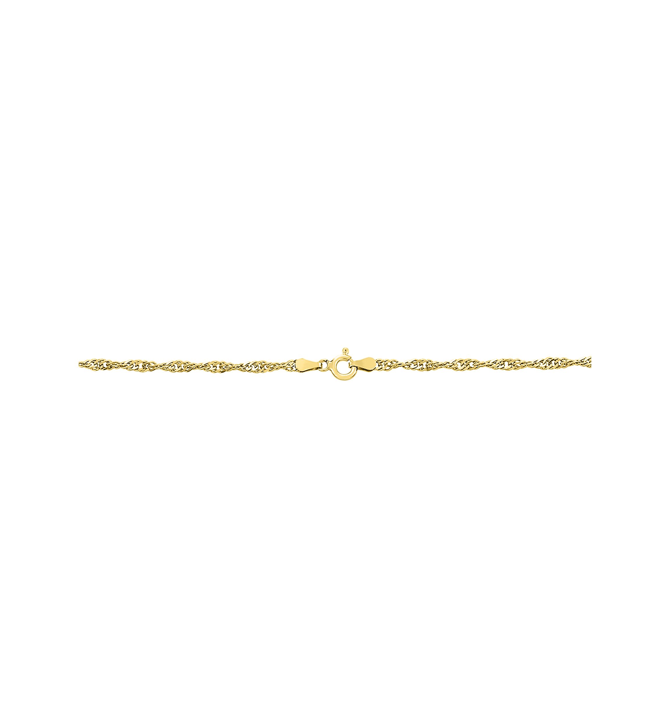2.9 Millimeter Solid Singapore Chain Necklace in Gold Over Sterling Silver