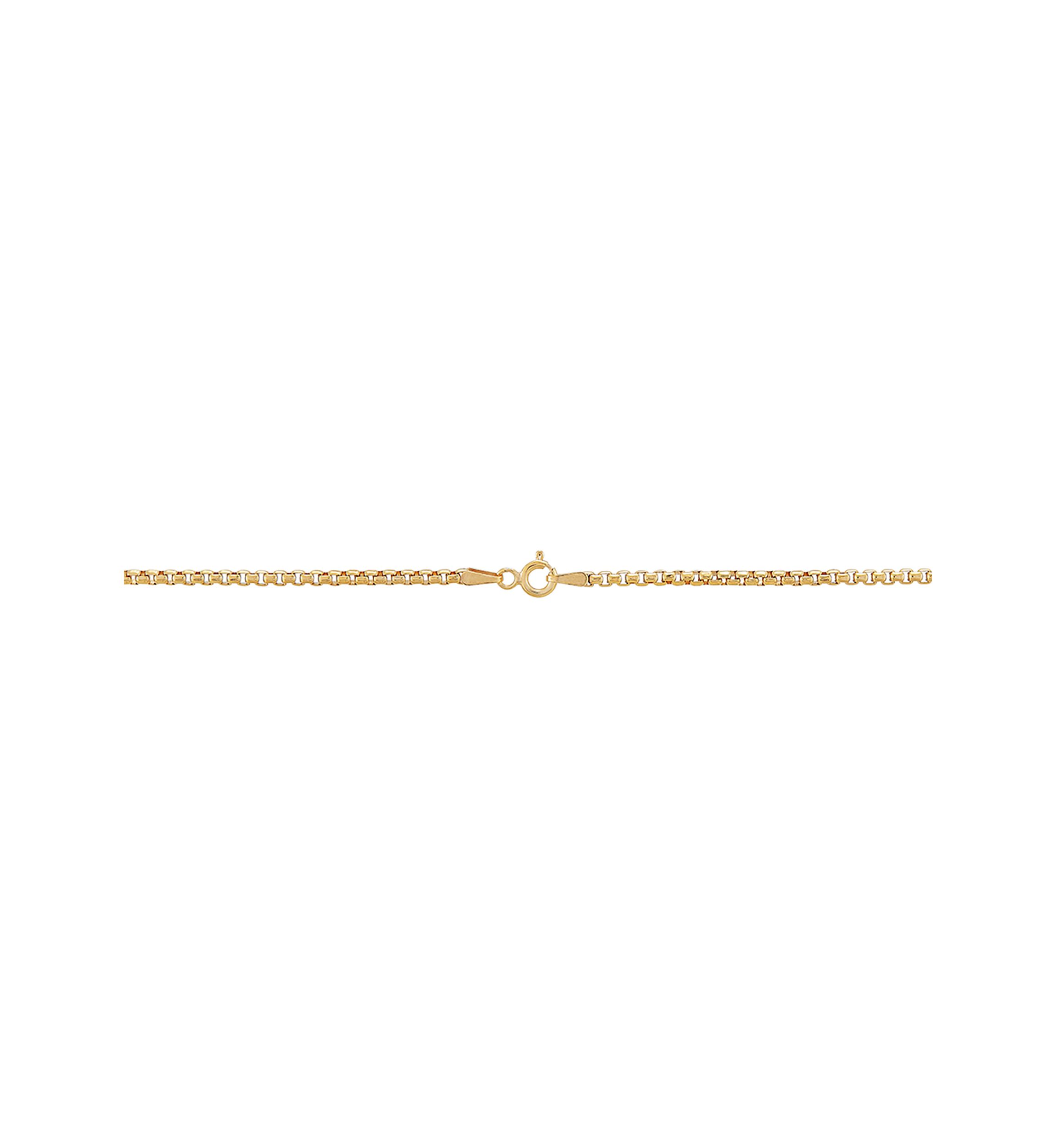 2 Millimeter Solid Round Box Chain Necklace in Gold Over Sterling Silver