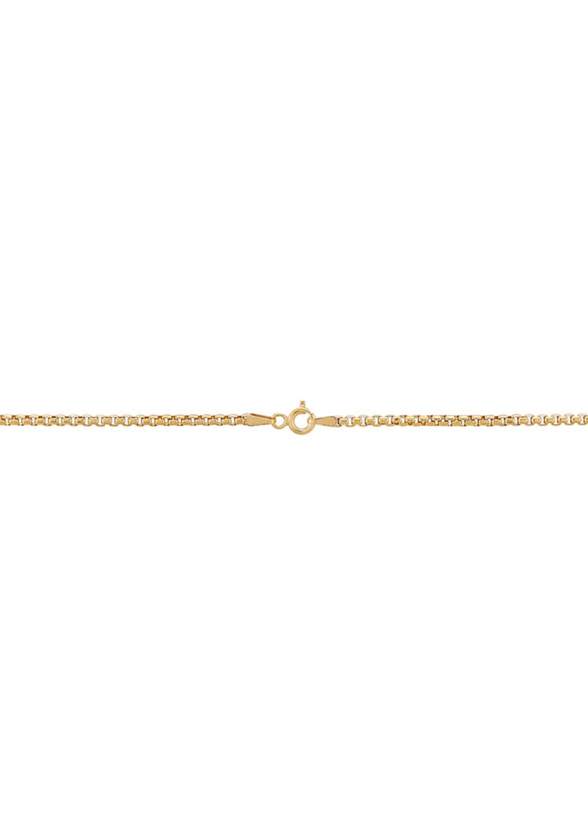2 Millimeter Solid Round Box Chain Necklace in Gold Over Sterling Silver