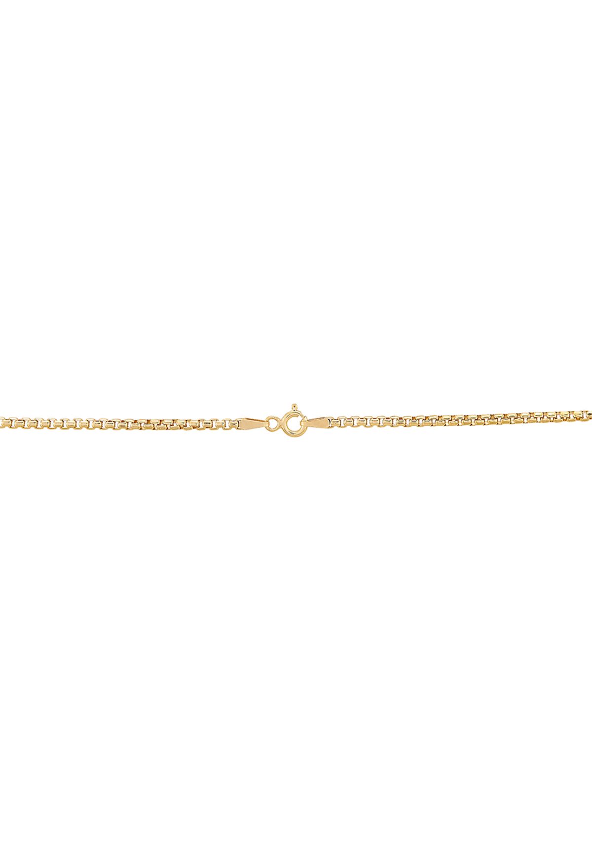 2 Millimeter Solid Round Box Chain Necklace in Gold Over Sterling Silver
