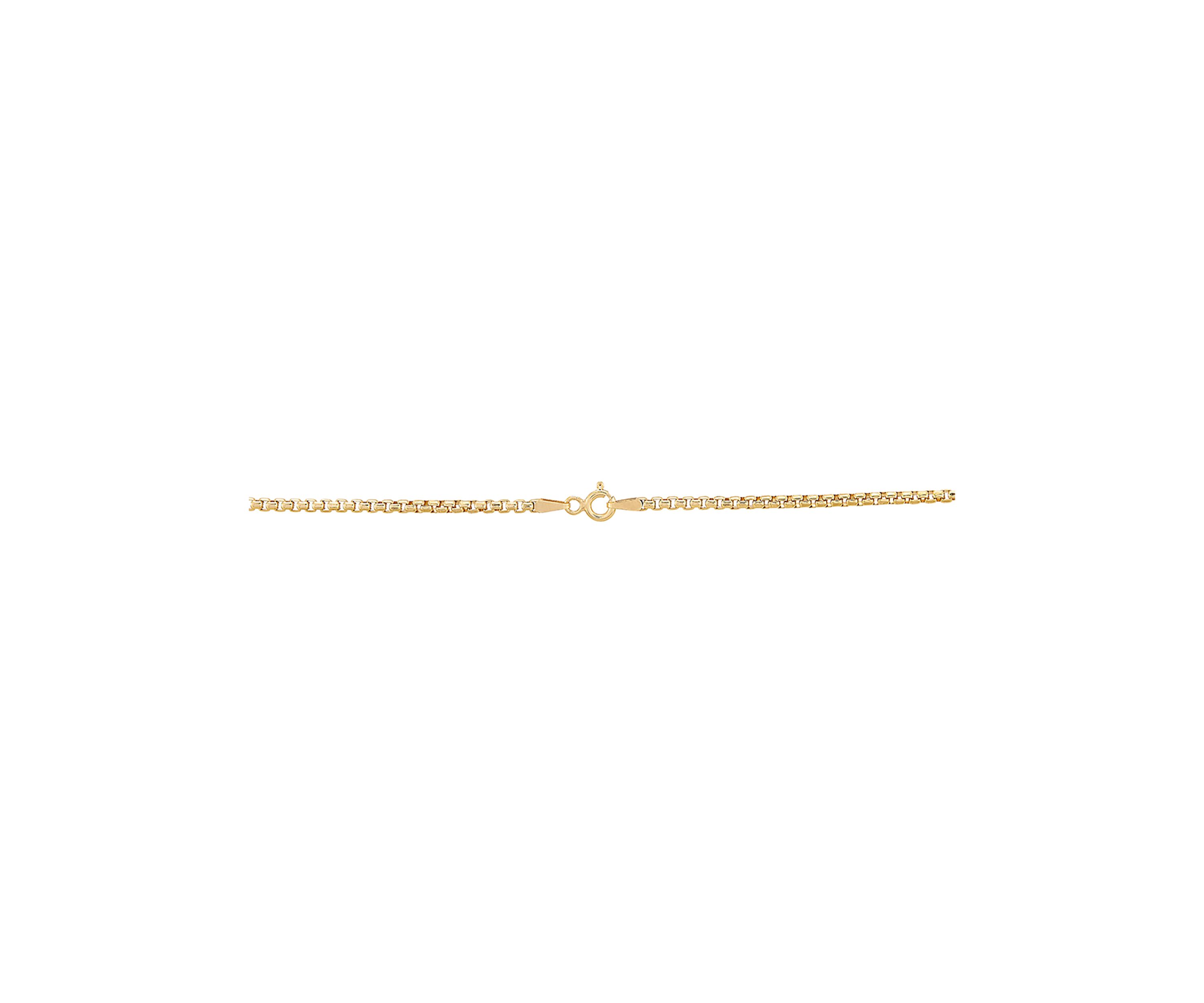 2 Millimeter Solid Round Box Chain Necklace in Gold Over Sterling Silver