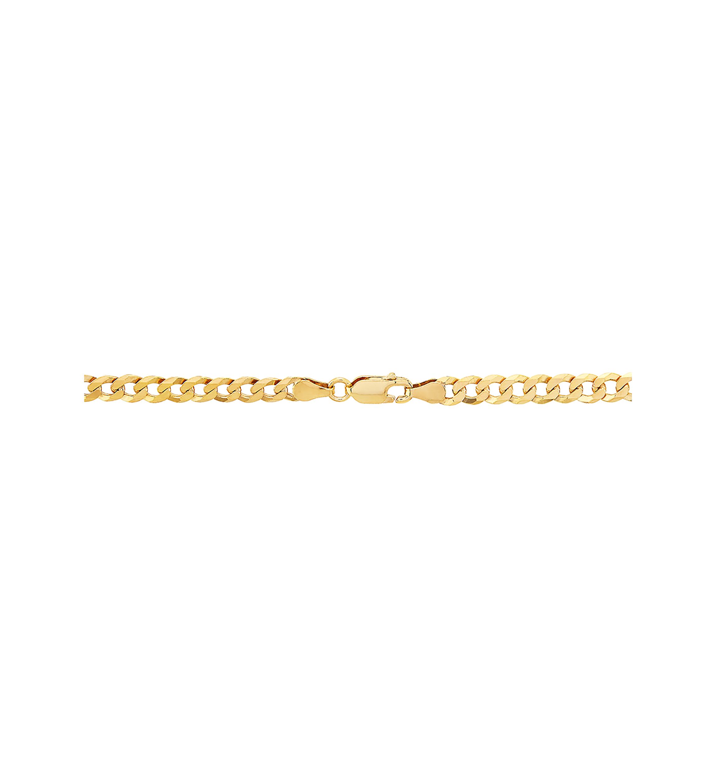5 Millimeter Solid Flat Curb Chain Necklace in Gold Over Sterling Silver