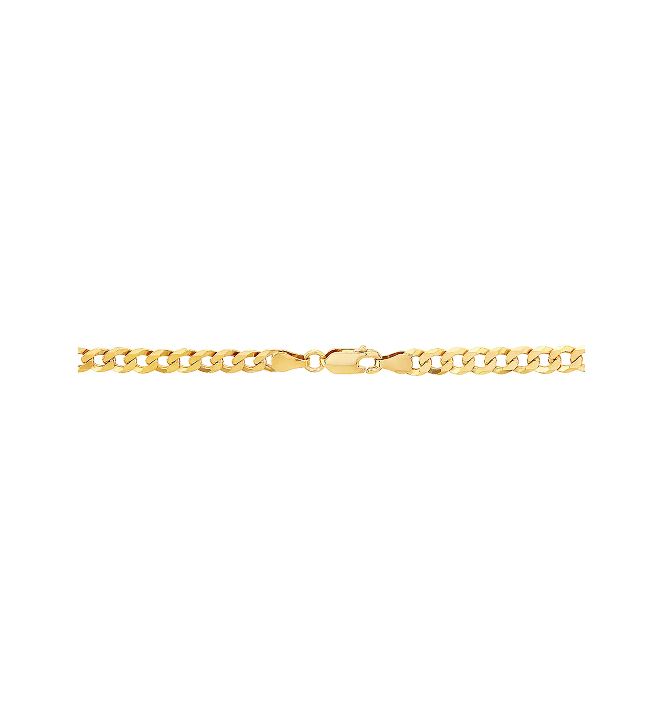 5 Millimeter Solid Flat Curb Chain Necklace in Gold Over Sterling Silver