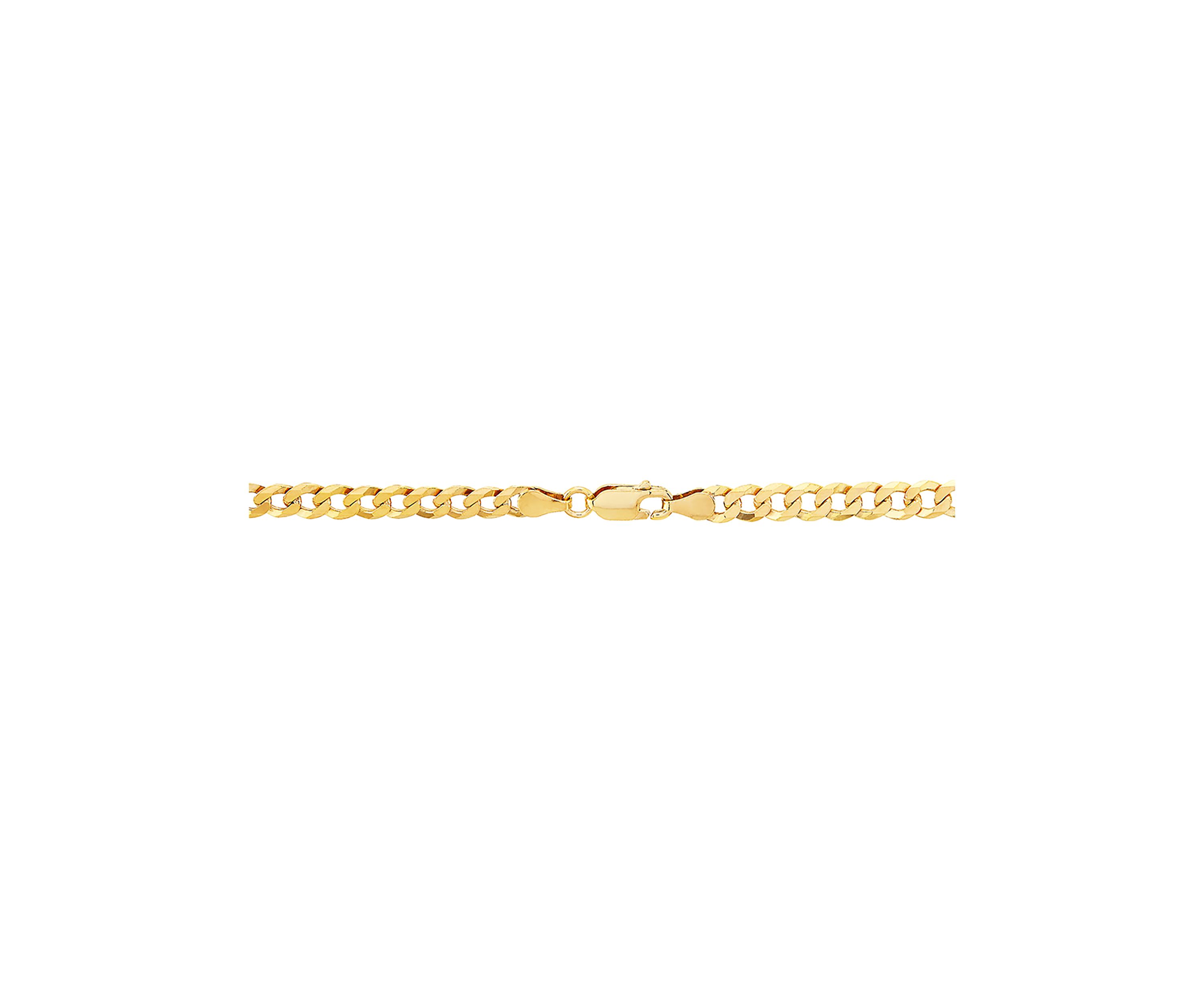 5 Millimeter Solid Flat Curb Chain Necklace in Gold Over Sterling Silver
