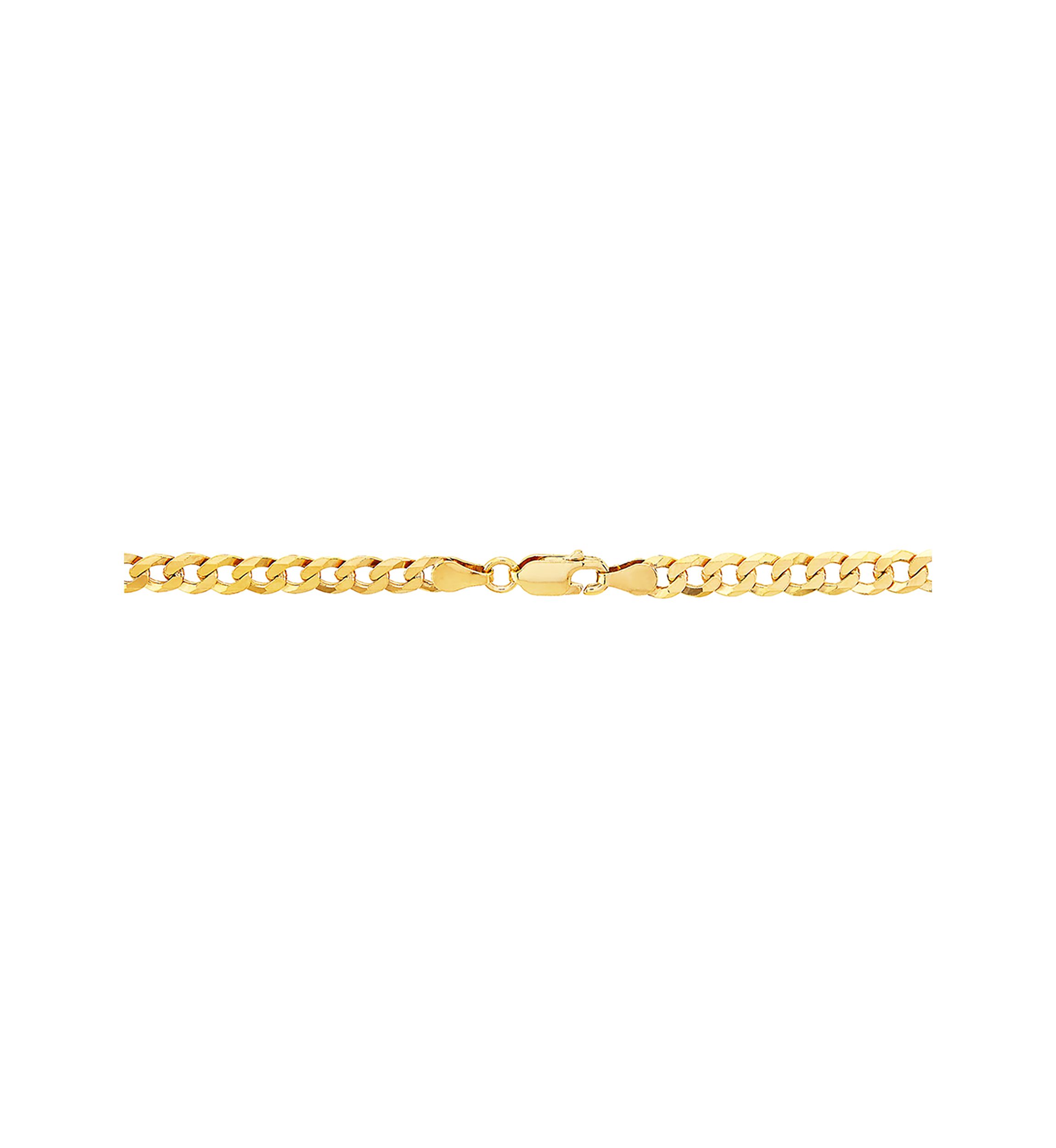 5 Millimeter Solid Flat Curb Chain Necklace in Gold over Sterling Silver