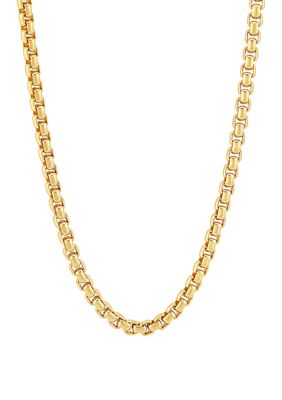 Belk & Co 4.15 Millimeter Solid Round Box Chain Necklace in Gold Over Sterling Silver