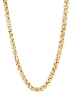 Belk & Co 4.15 Millimeter Solid Round Box Chain Necklace in Gold Over Sterling Silver, 24 in