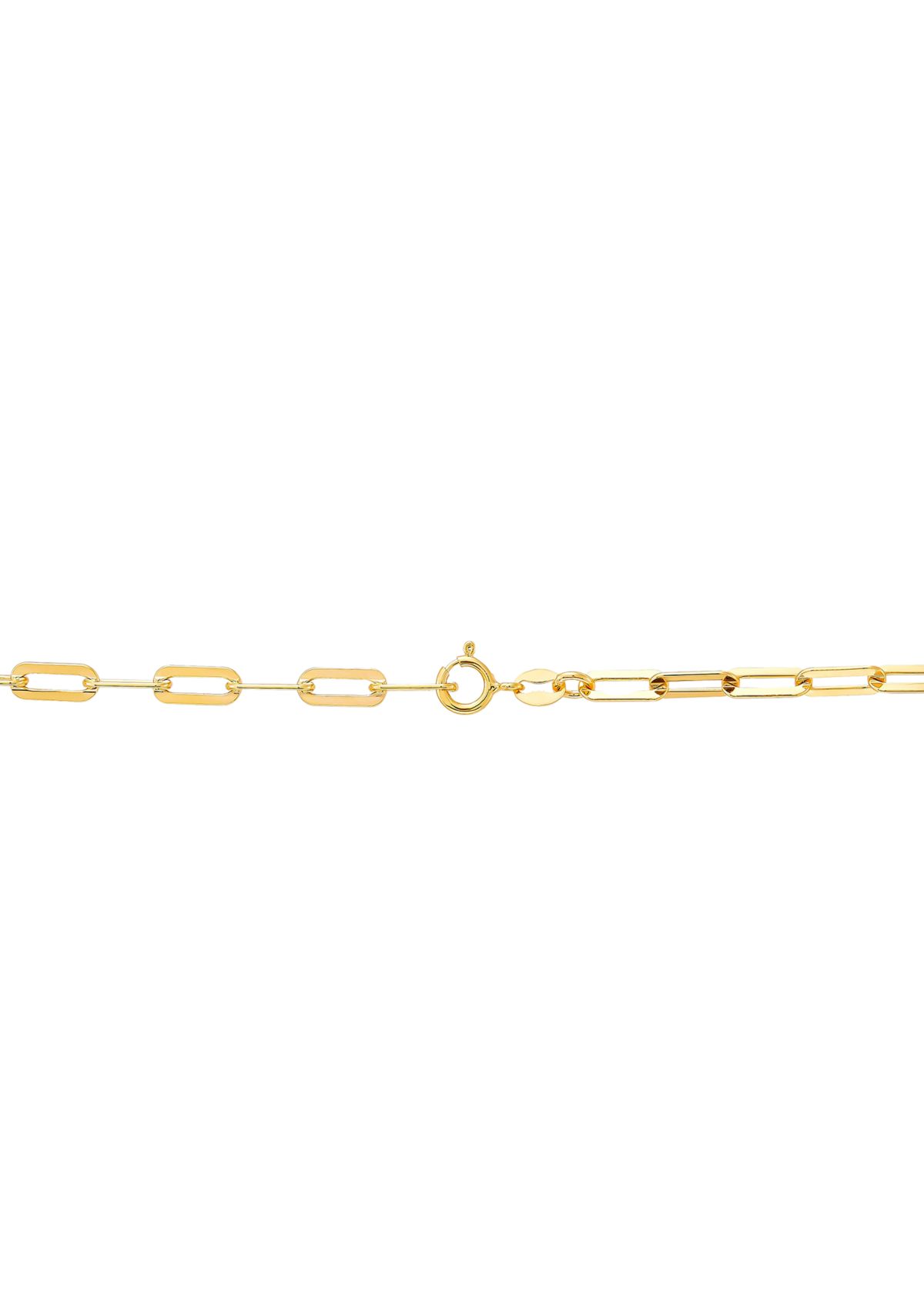 3.9 Millimeter Solid Paperclip Chain Necklace in Gold Over Sterling Silver
