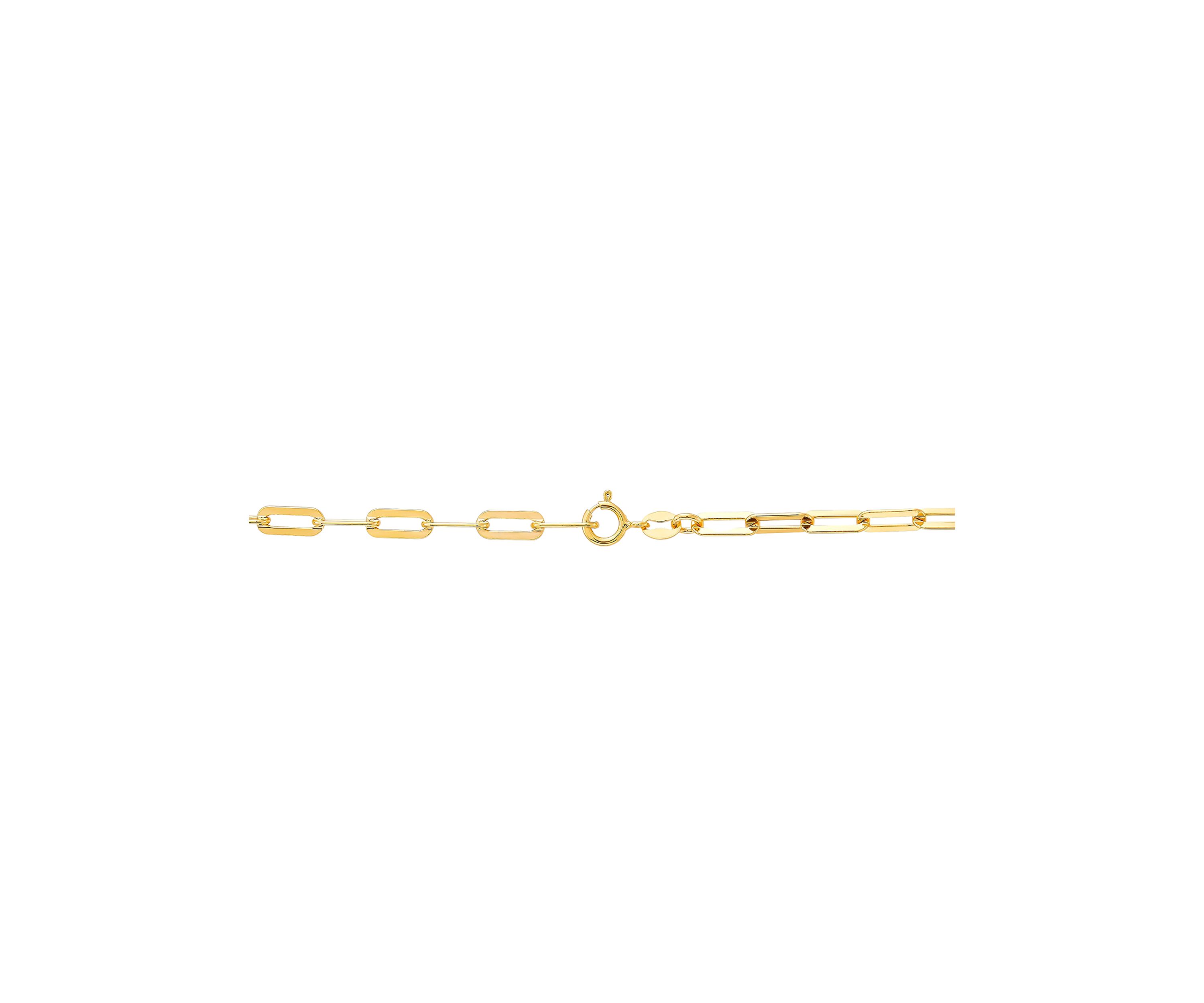 3.9 Millimeter Solid Paperclip Chain Necklace in Gold Over Sterling Silver