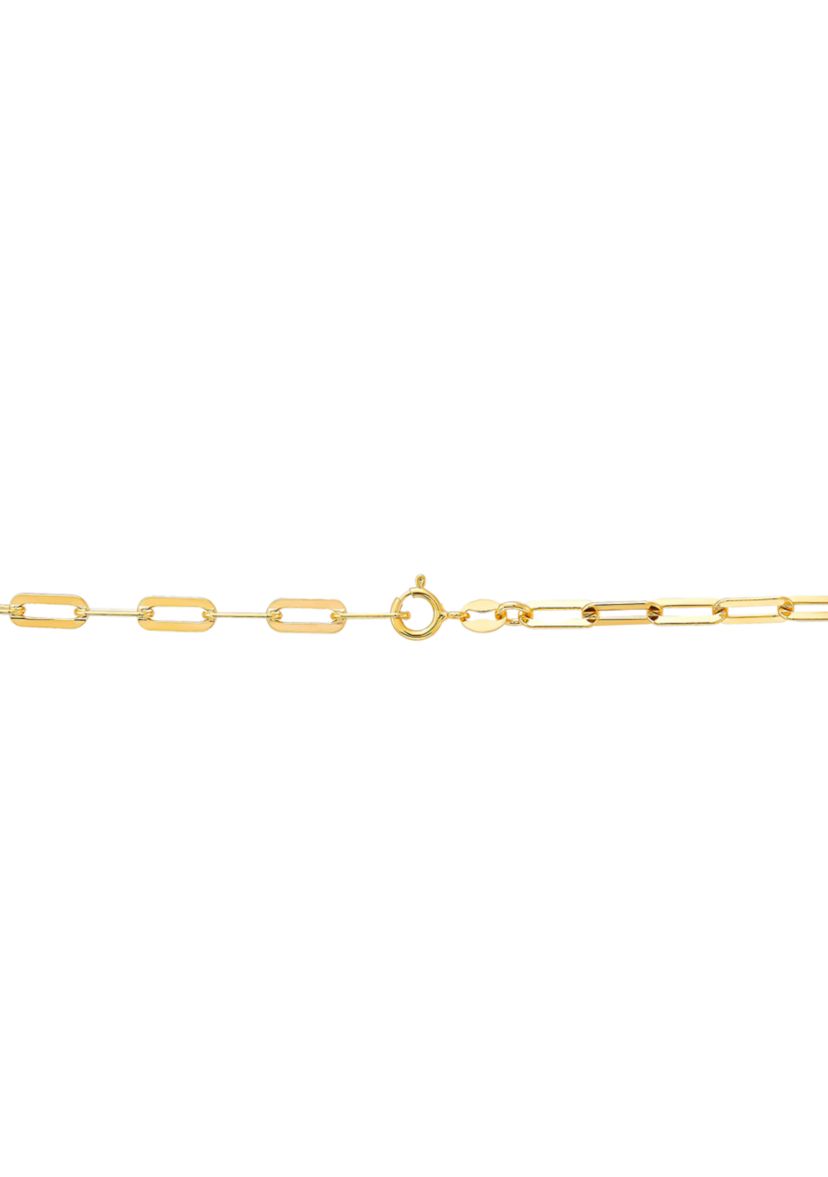 3.9 Millimeter Solid Paperclip Chain Necklace in Gold Over Sterling Silver