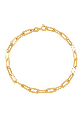 Belk & Co 3.9 Millimeter Solid Paperclip Chain Bracelet in Gold over Sterling Silver, 7.5 in