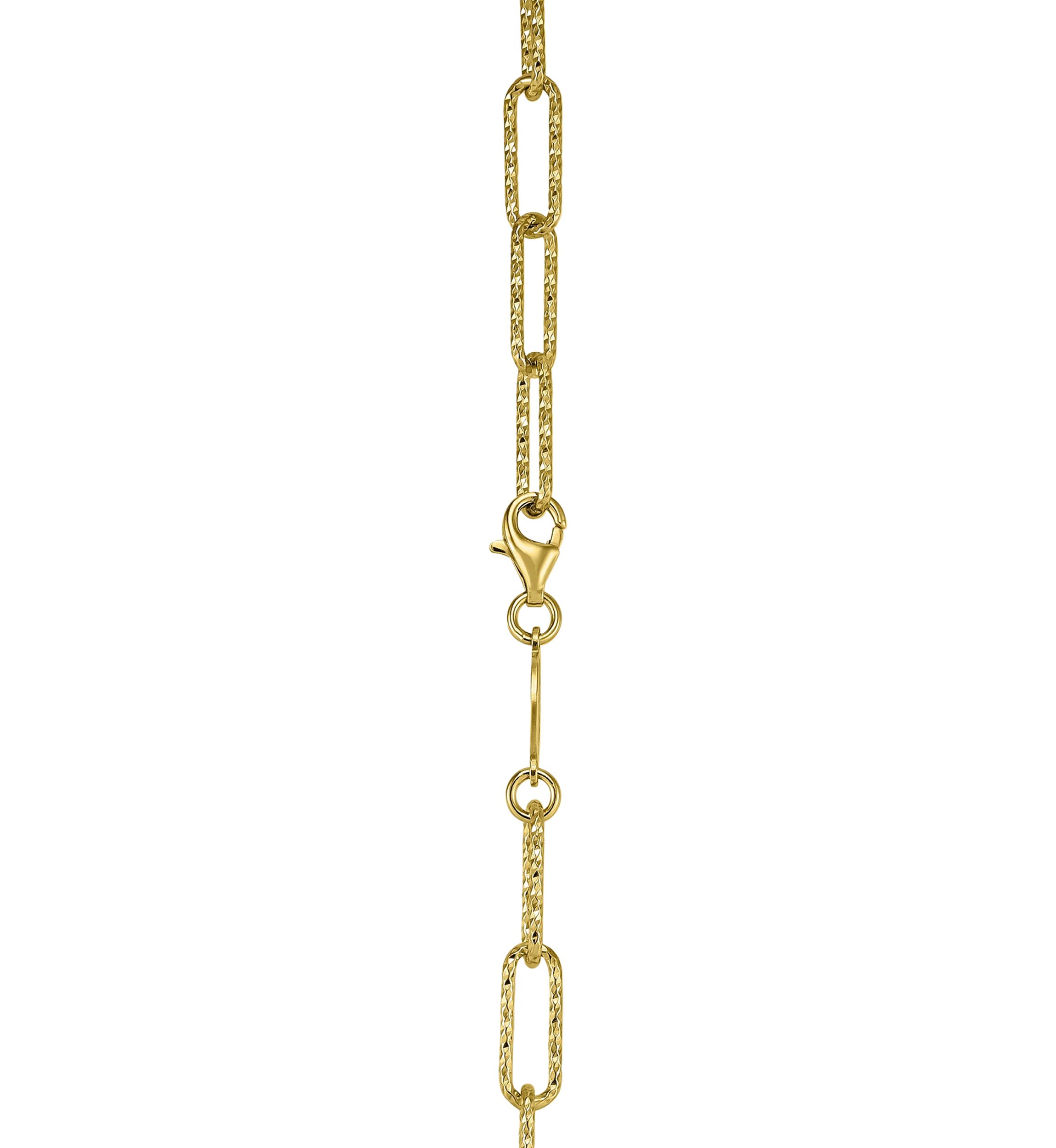 4.9 Millimeter Solid Paperclip Chain Necklace in Gold Over Sterling Silver