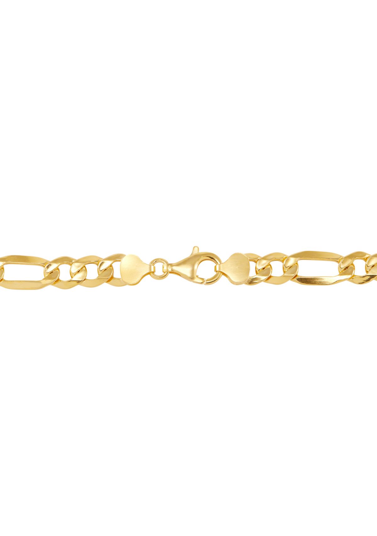 8.5 Millimeter Hollow Figaro Chain Necklace in Gold Over Silver