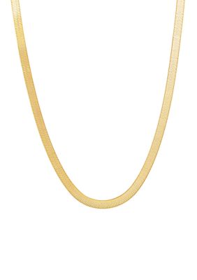 Belk & Co Herringbone Chain Necklace in Gold Over Sterling Silver