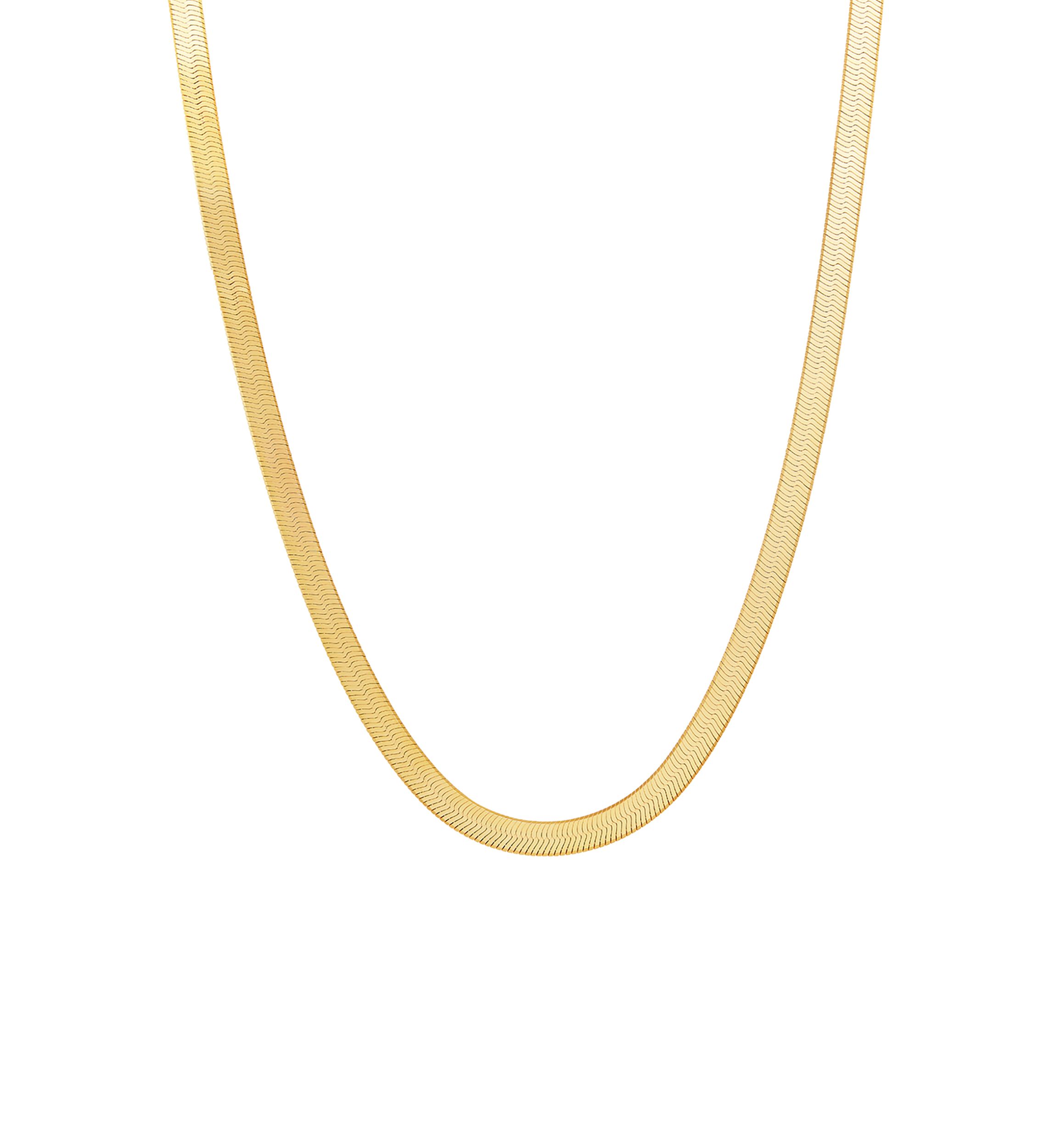 Herringbone Chain Necklace in Gold Over Sterling Silver