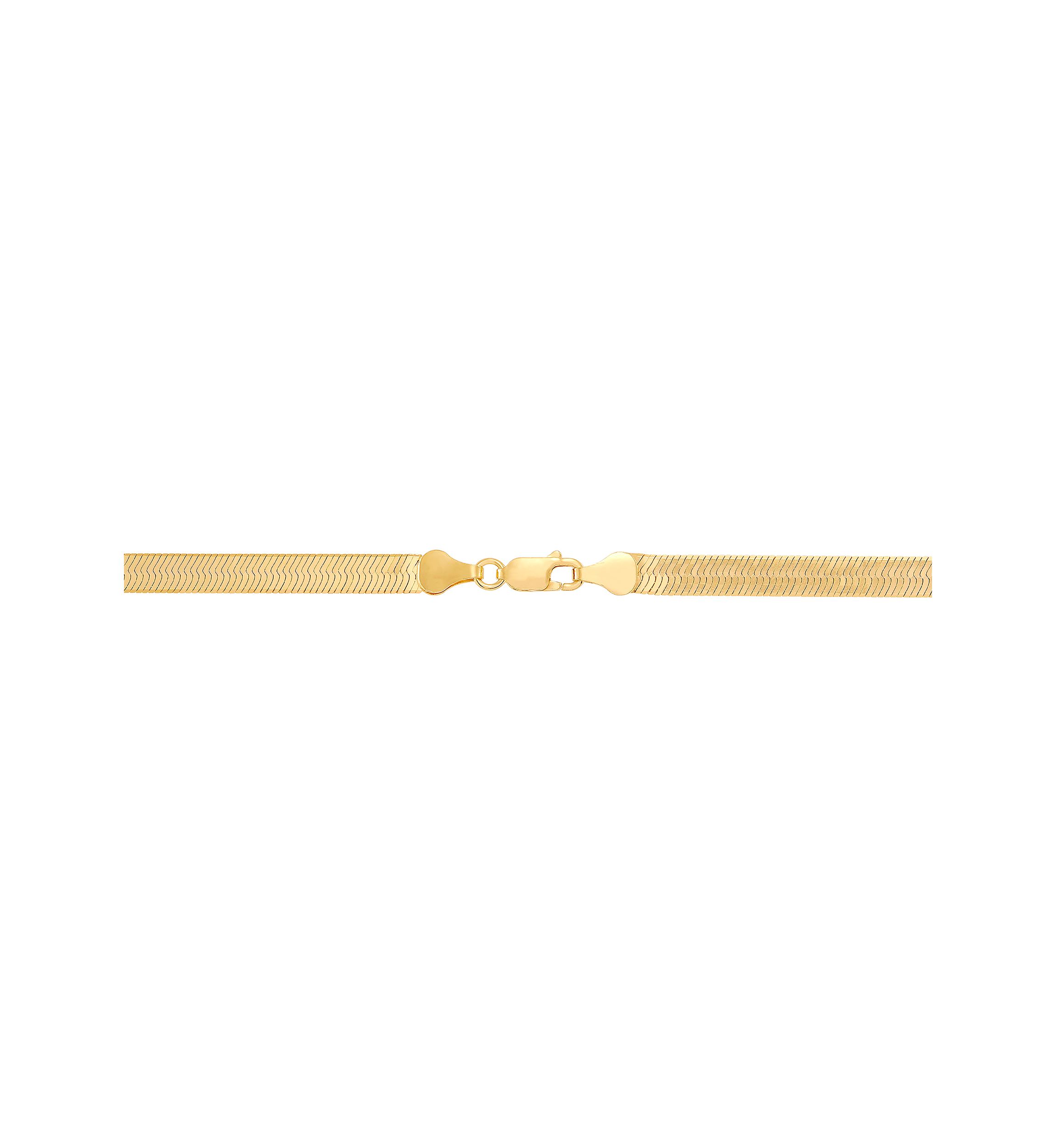 Herringbone Chain Necklace in Gold Over Sterling Silver