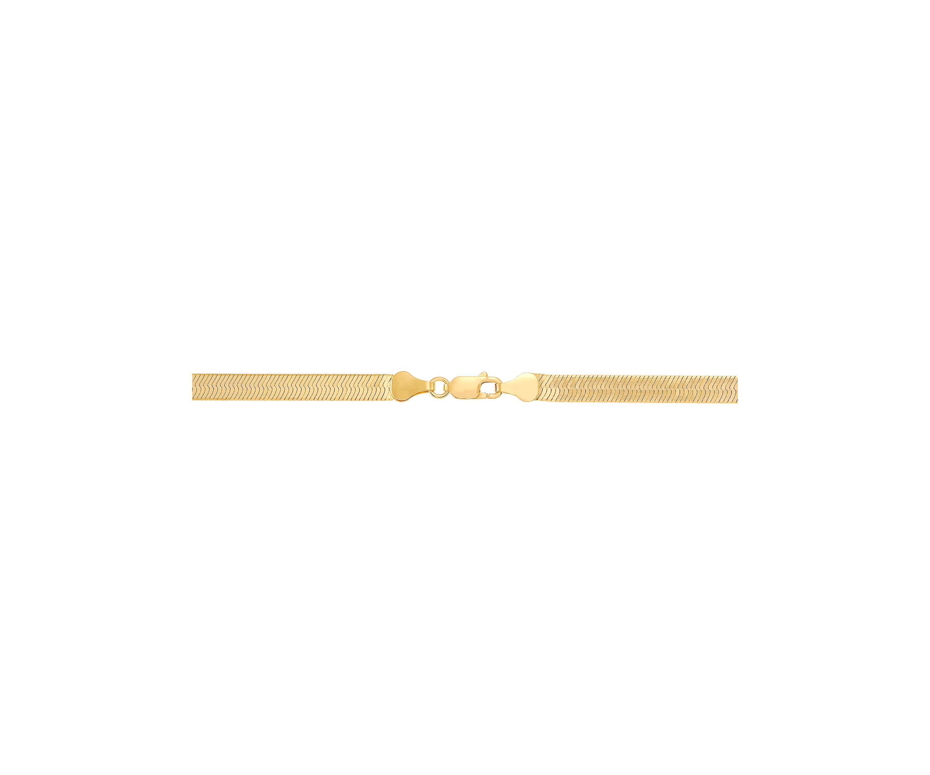 Herringbone Chain Necklace in Gold Over Sterling Silver