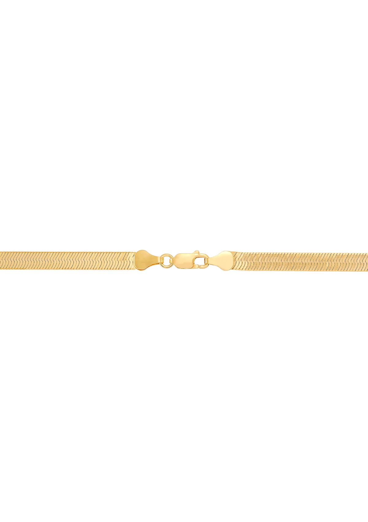 Herringbone Chain Necklace in Gold over Sterling Silver