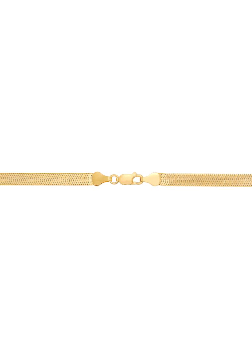 Herringbone Chain Necklace in Gold over Sterling Silver