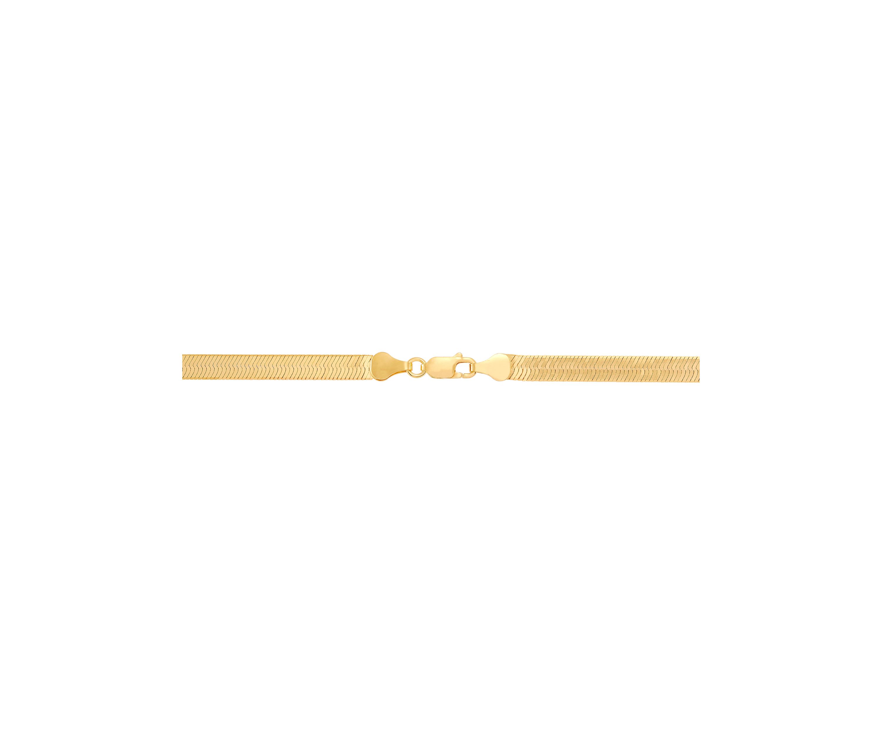 5.4 Millimeter Herringbone Chain Bracelet in Gold Over Sterling Silver