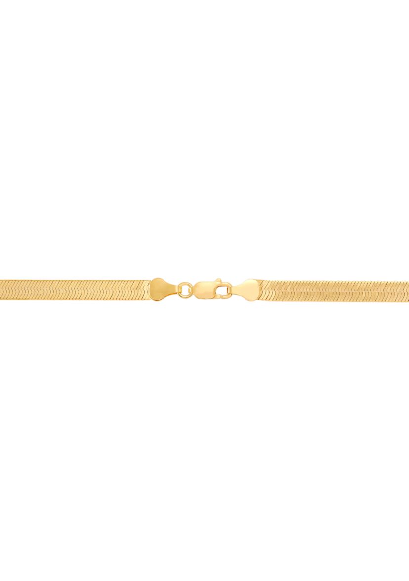 5.4 Millimeter Herringbone Chain Bracelet in Gold Over Sterling Silver