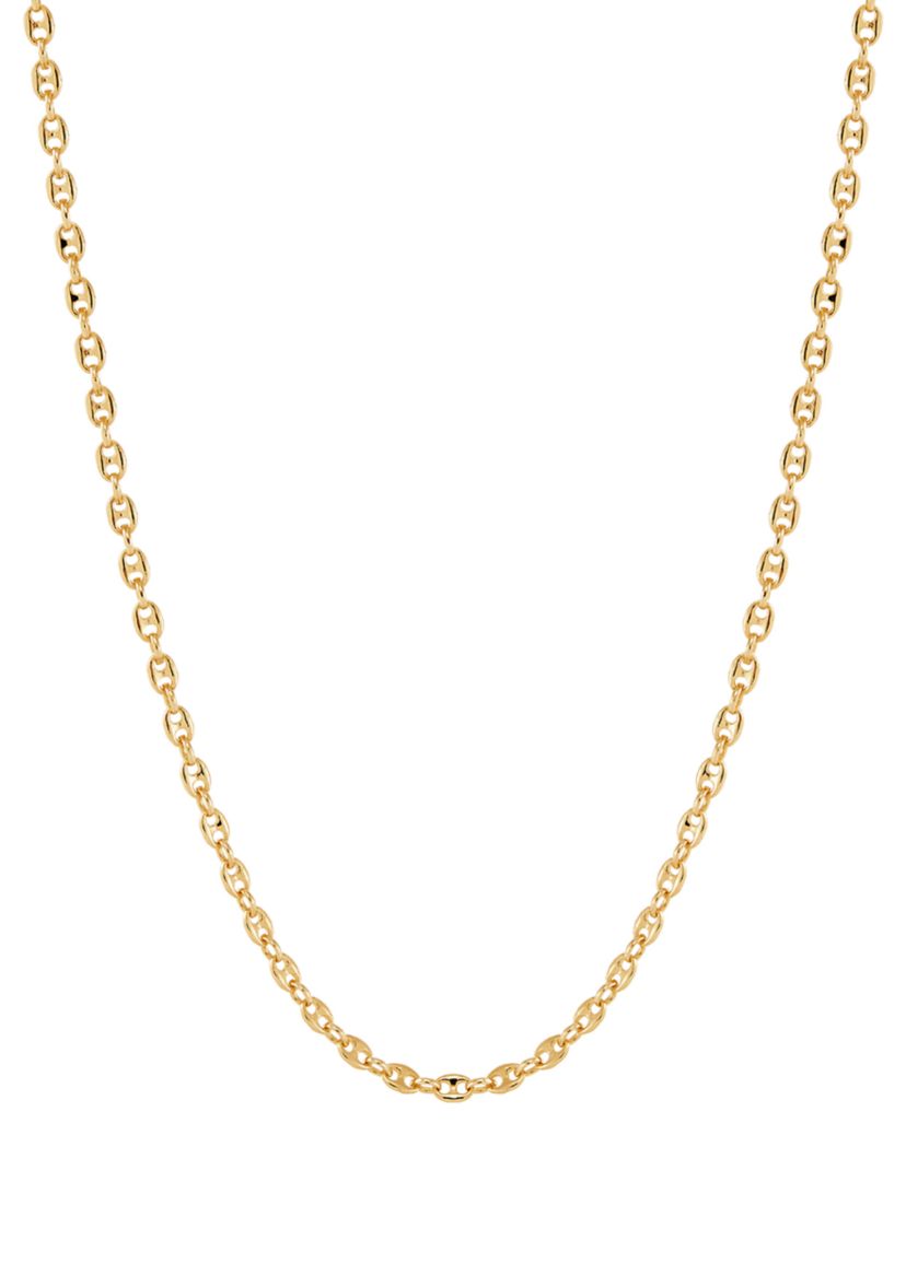 Tranciato 3.3 Millimeter Mariner Chain Necklace in Gold Over Sterling Silver