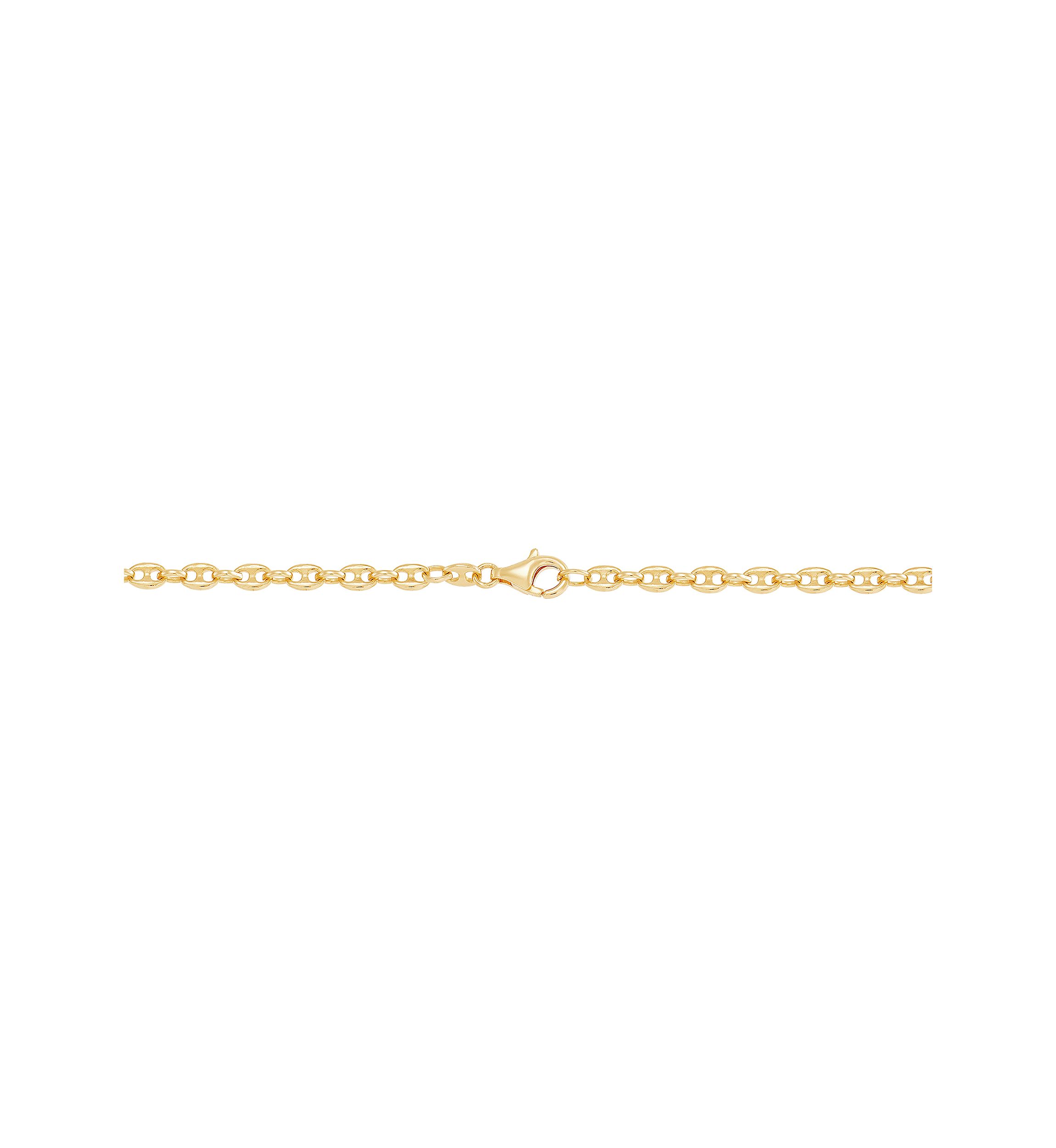 Tranciato 3.3 Millimeter Mariner Chain Necklace in Gold Over Sterling Silver