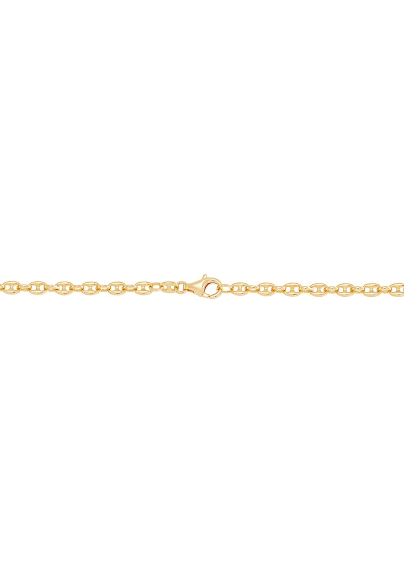 Tranciato 3.3 Millimeter Mariner Chain Necklace in Gold Over Sterling Silver