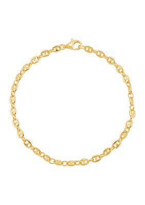 Belk & Co 3.3 Millimeter Mariner Chain Bracelet in Gold Over Sterling Silver