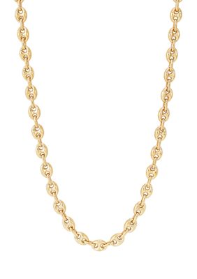 Belk & Co Hollow Accoppiato 8 Millimeter Mariner Chain Necklace in Sterling Silver, 21 in