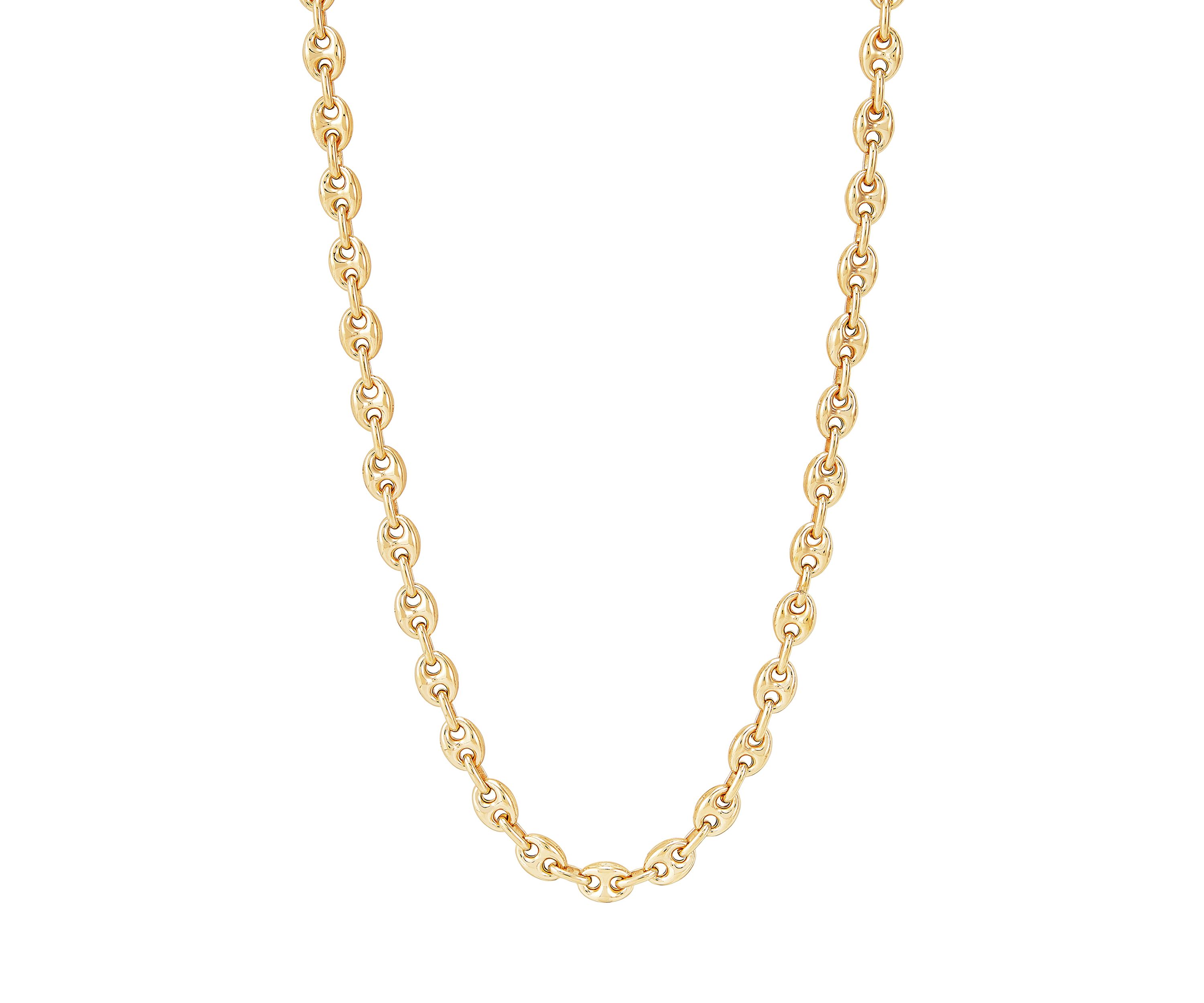 Hollow Accoppiato 8 Millimeter Mariner Chain Necklace in Sterling Silver