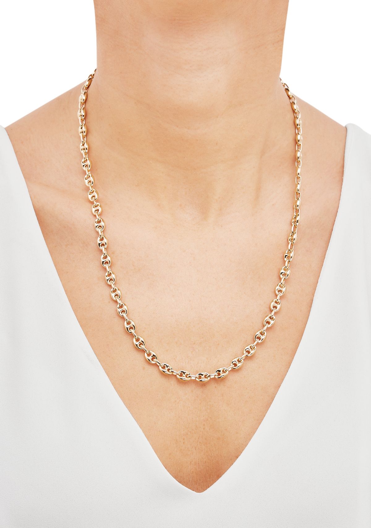 Hollow Accoppiato 8 Millimeter Mariner Chain Necklace in Sterling Silver