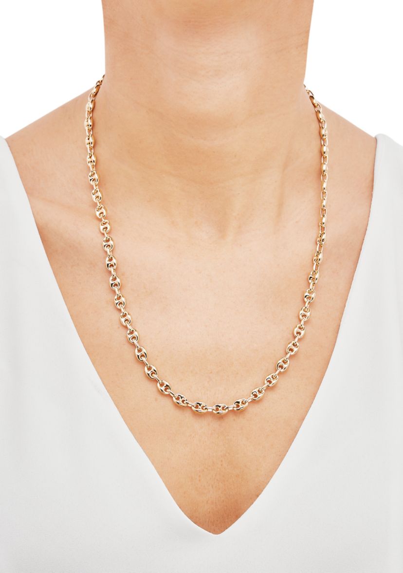 Hollow Accoppiato 8 Millimeter Mariner Chain Necklace in Sterling Silver