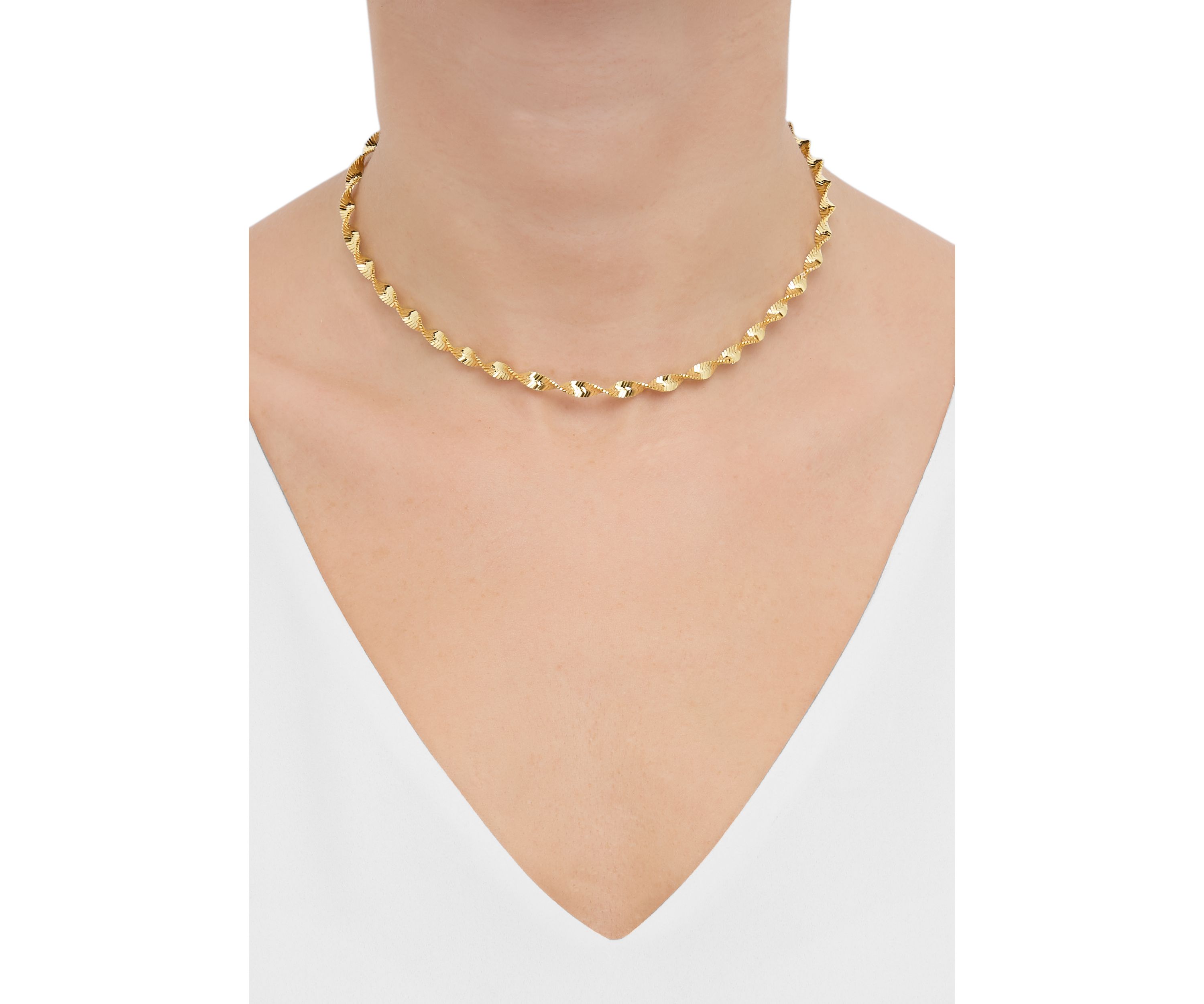 4 Millimeter Solid Twist Herringbone Chain in Sterling Silver